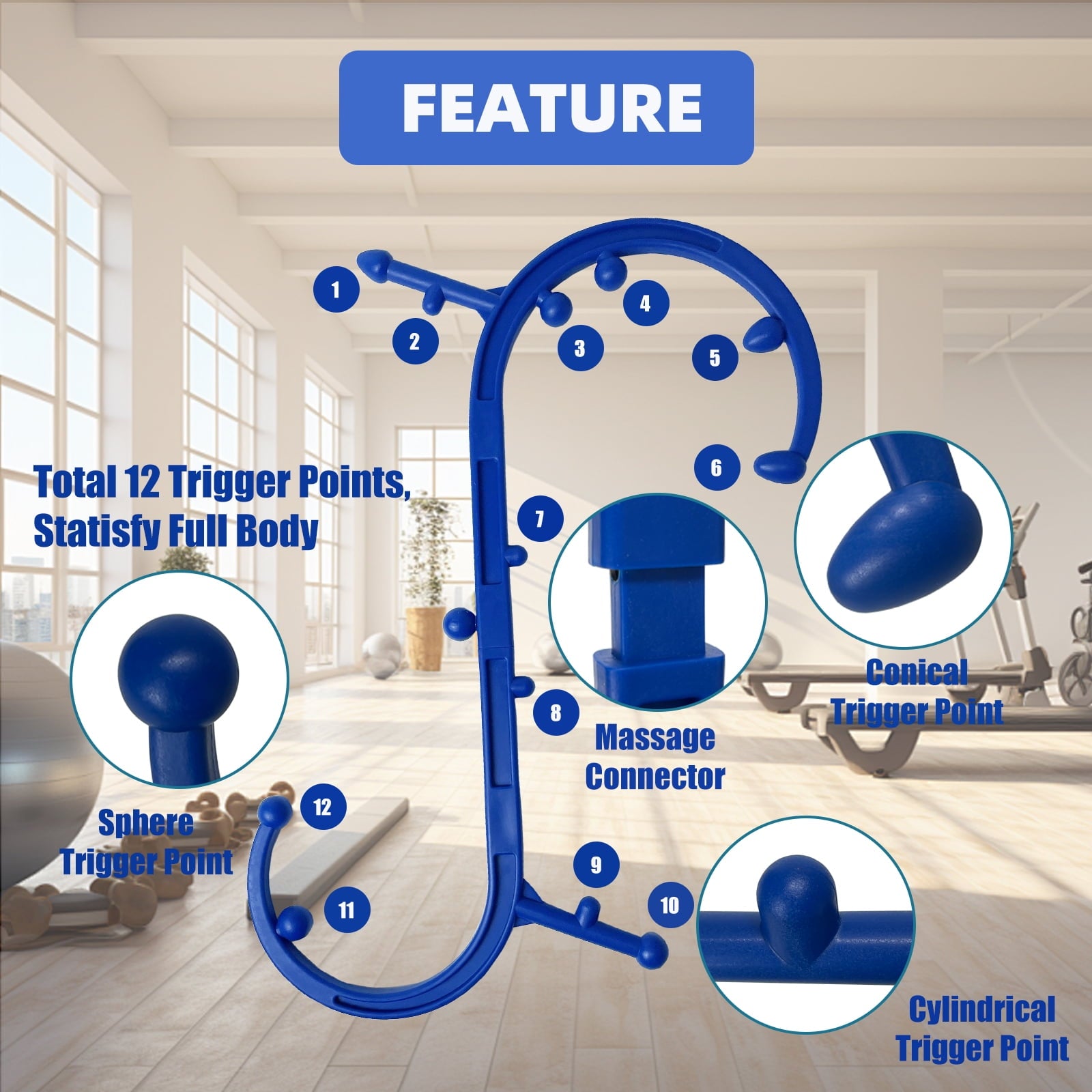 Tissue Massager: Back & Neck Massager for Pain Relief, Self-Use Massager Stick, Full Body Trigger Point Tool for Back... - Image 5