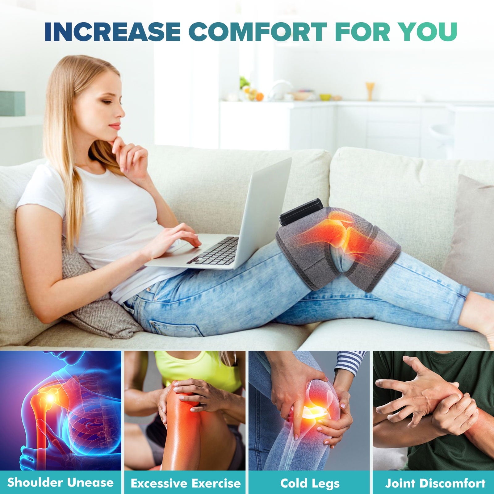 Electric Heated Brace with 3 Heat Levels and 3 Massage Mode, Shoulder Elbow 3-in-1 Vibration , Gifts for Men, Women R... - Image 6