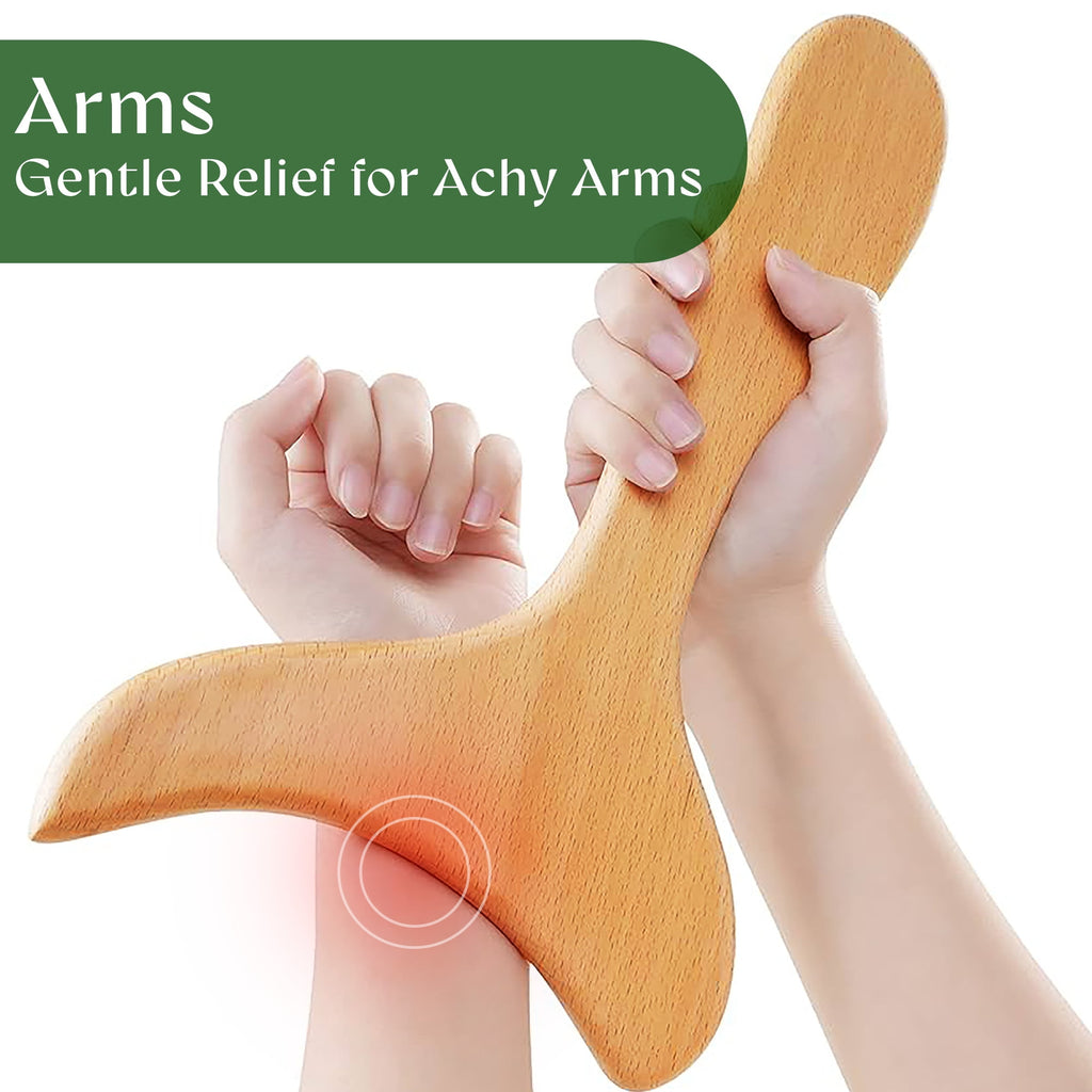 Wood Gua Sha Shoulder Massager Legs, Neck, Arms, Lower Back - Image 5