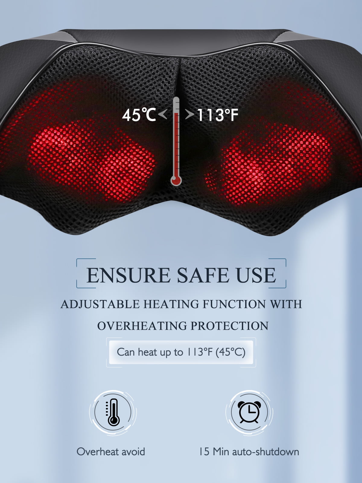 and Back Massager, 3D Deep Kneading Shiatsu Shoulder Massager with Heat, Gifts for Men Women, Black - Image 5