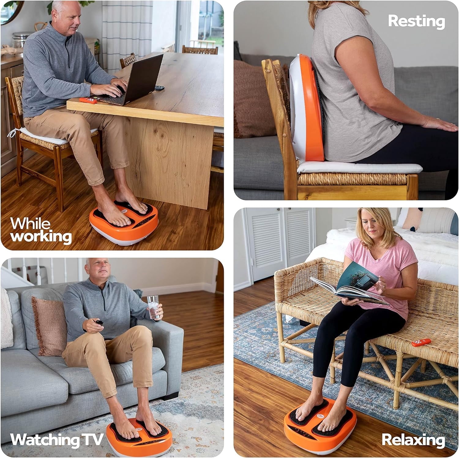 Electric Foot Massager Machine with Remote Control, Adjustable Speed, Vibration - Calf Massager - Feet Massager (Orange) - Image 5