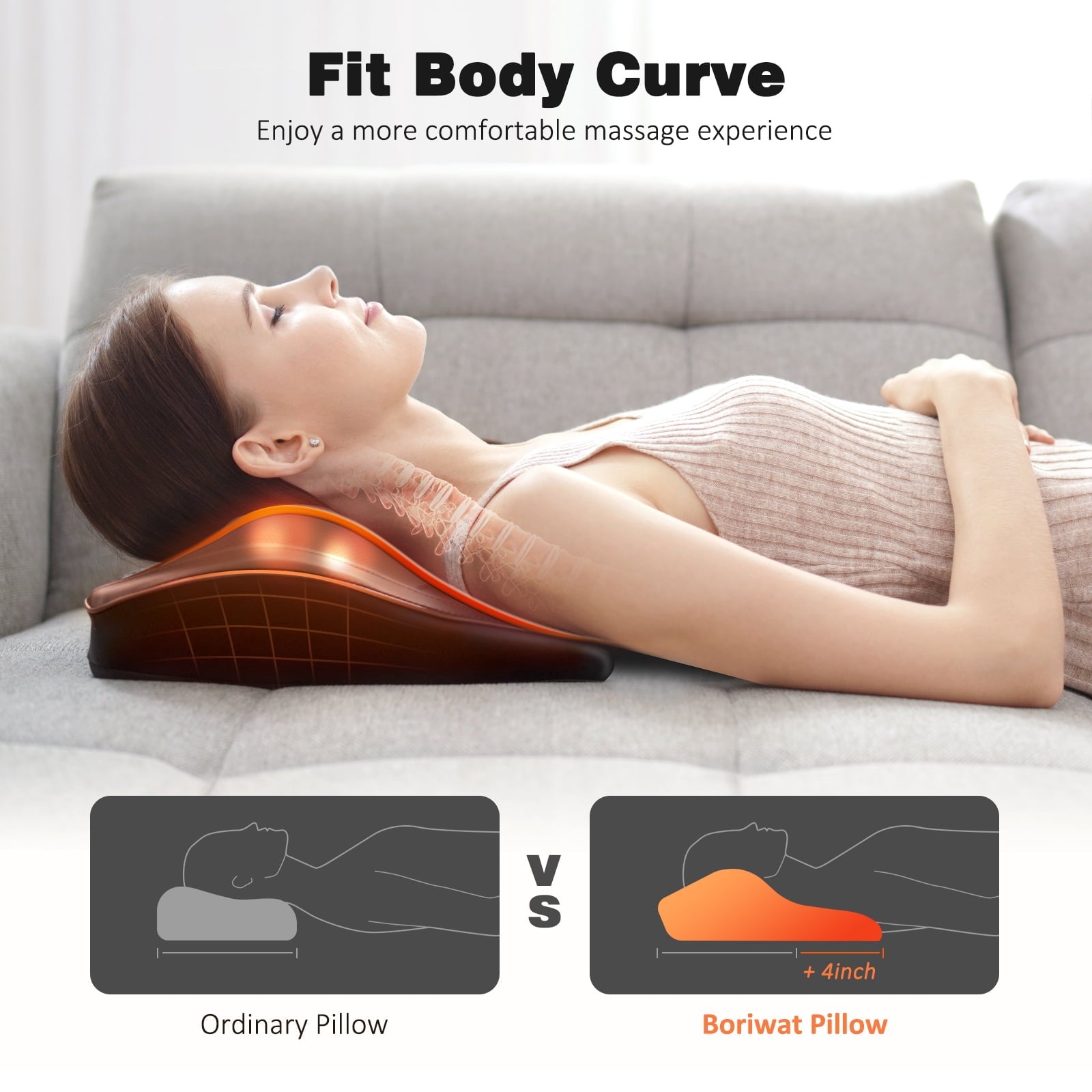 & Back Massager with Heat — Shiatsu Deep-Kneading Massage Pillow, Black — Gift for Women & Men - Image 5