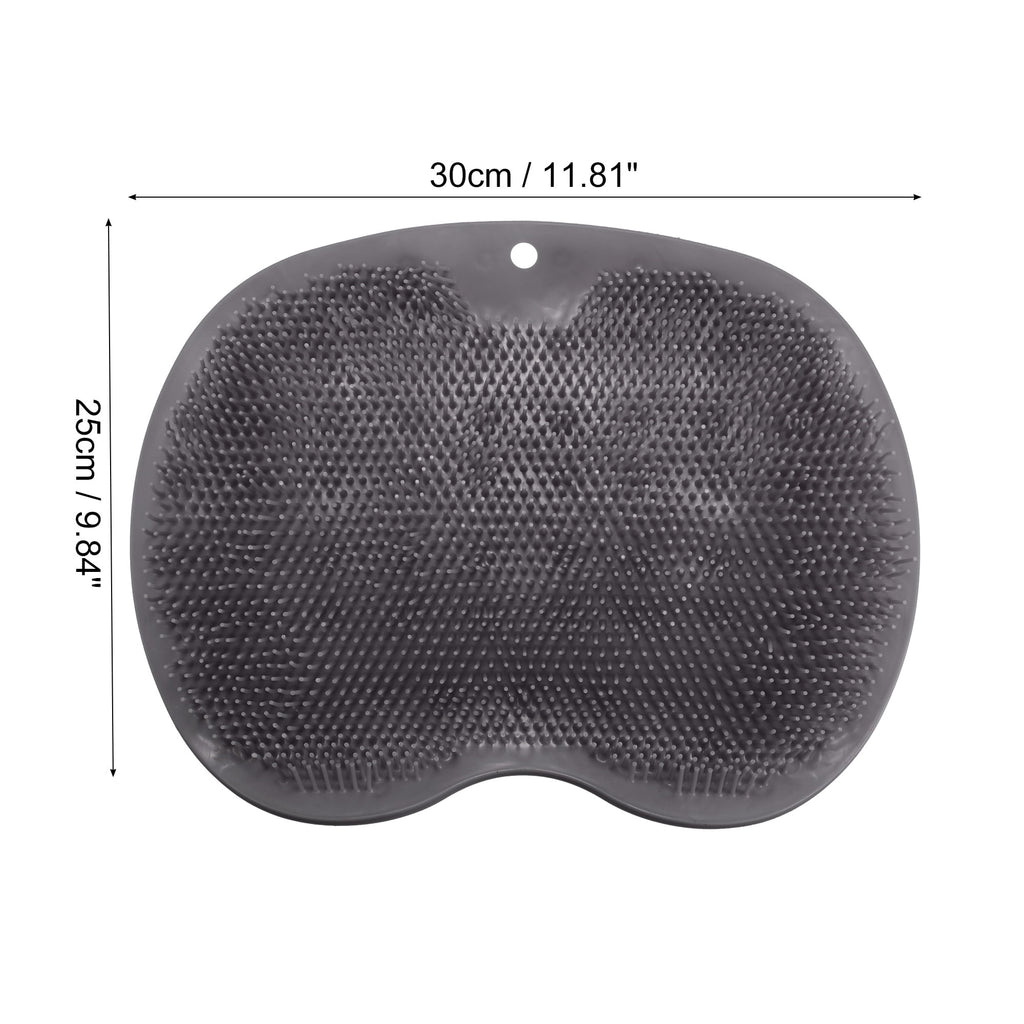 Massager Scrubber Shower Clean Massager Scrubber with Suction Cups 11.81"x8.85" Gray - Image 2