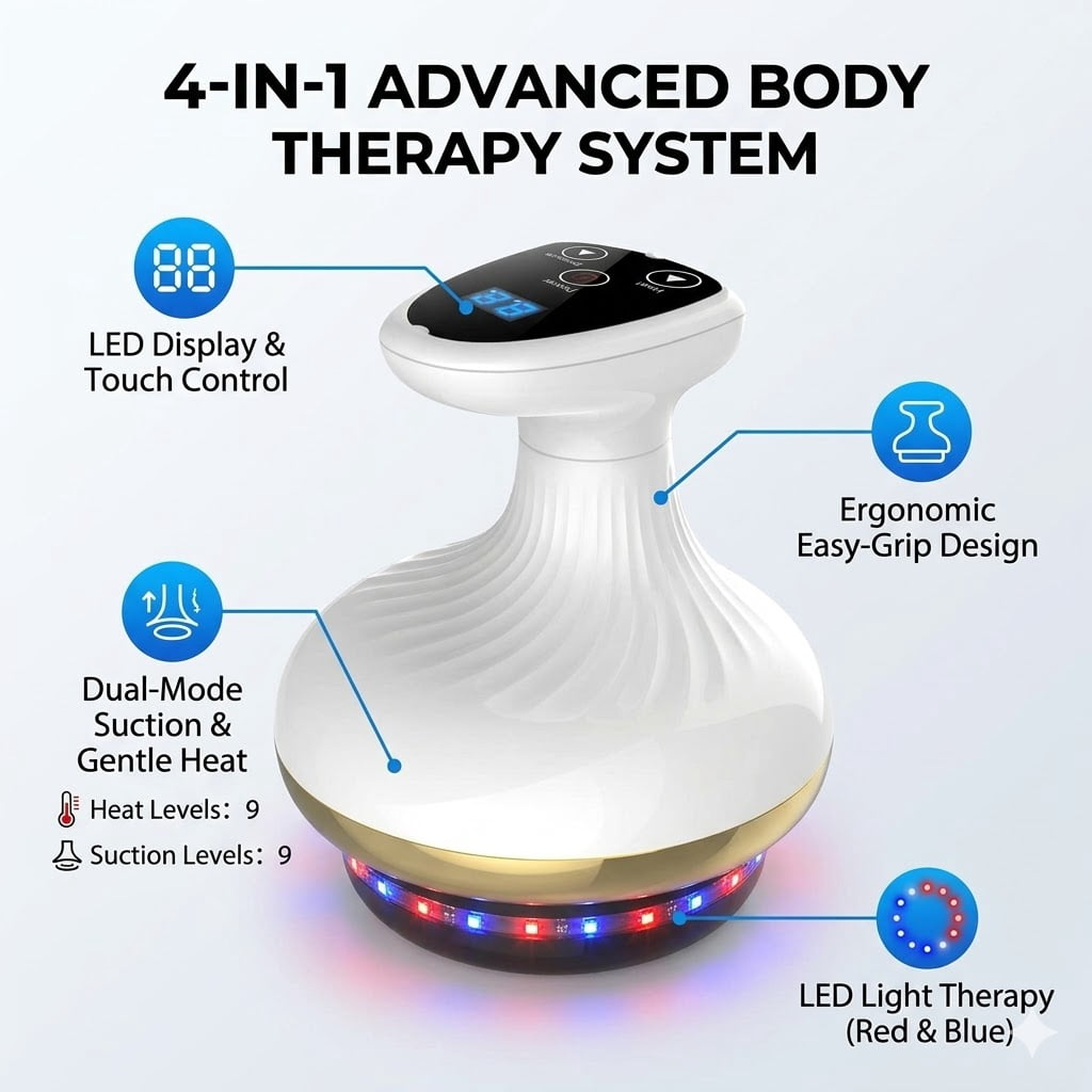 Electric Gua Sha for Massage Tool, 9 Suction Levels & Heating, Firmer, More Toned & Smoother Skin, Handheld Massager ... - Image 6