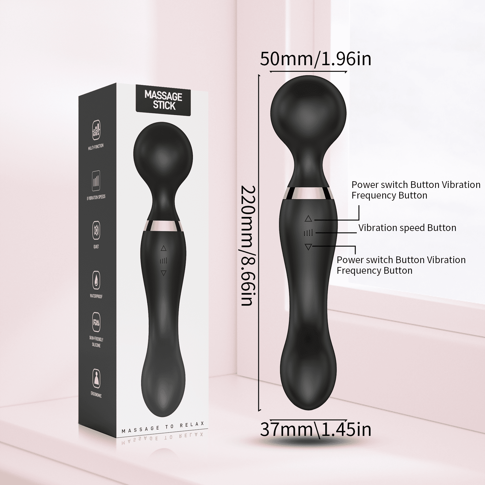Electric Persal Massager Wand Rechargeable&Waterproof Deep Tissue Neck Back Massager for Shoulder, Leg, Calf, Foot, M... - Image 6