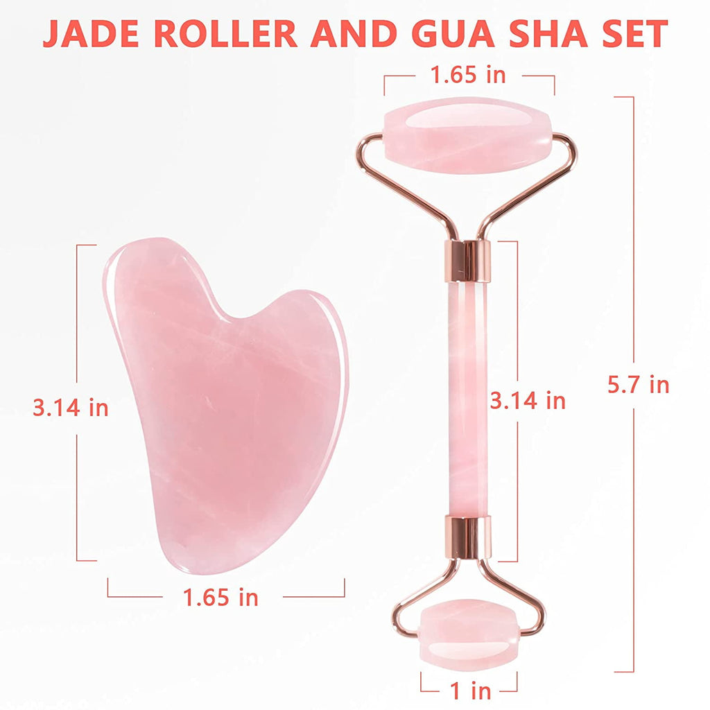 & Gua Sha, Facial Beauty sets, Rose Quartz Massager for Face, Eyes, Neck, Relieve Fine Lines,Wrinkles,and Muscle Rela... - Image 4