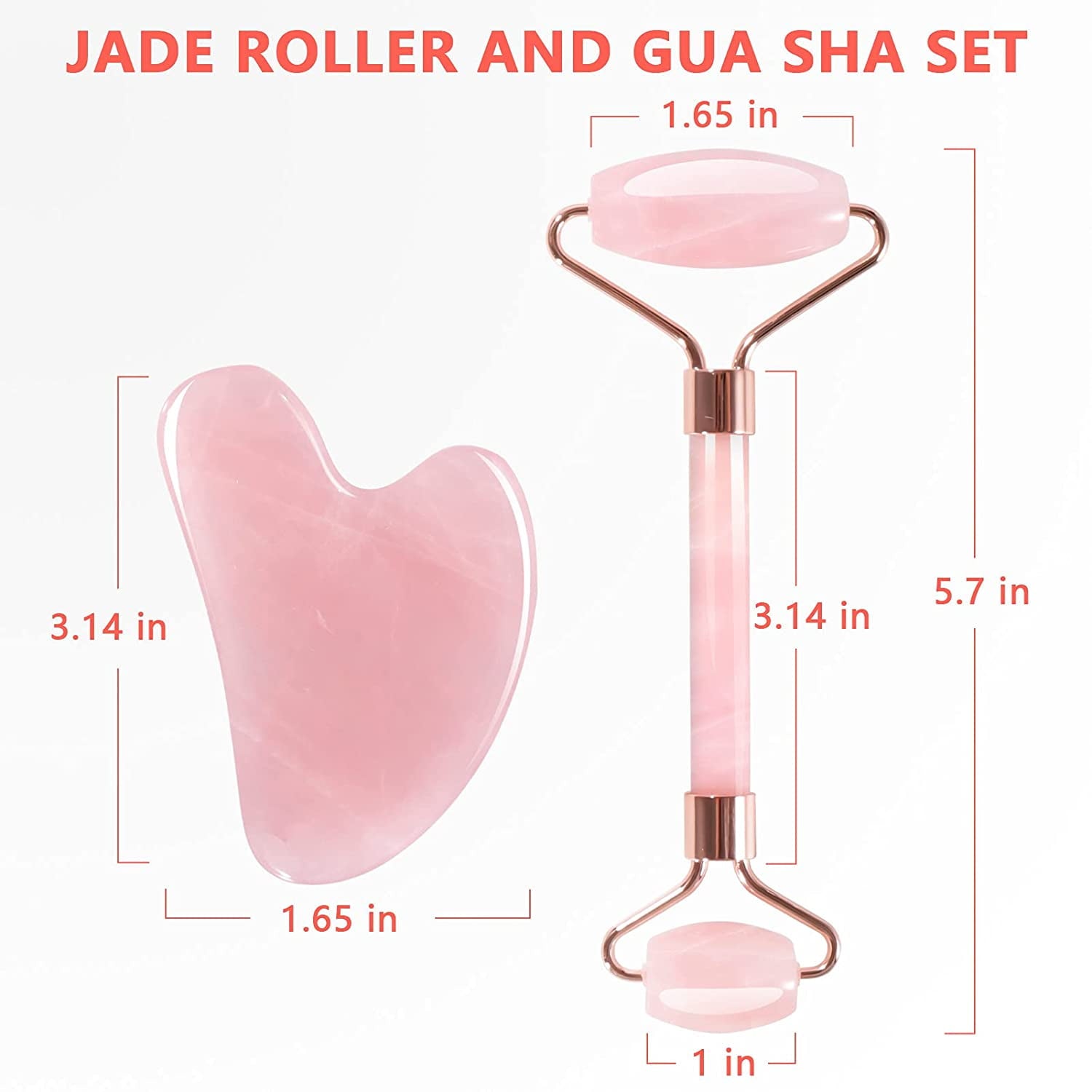 & Gua Sha, Facial Beauty sets, Rose Quartz Massager for Face, Eyes, Neck, Relieve Fine Lines,Wrinkles,and Muscle Rela... - Image 4