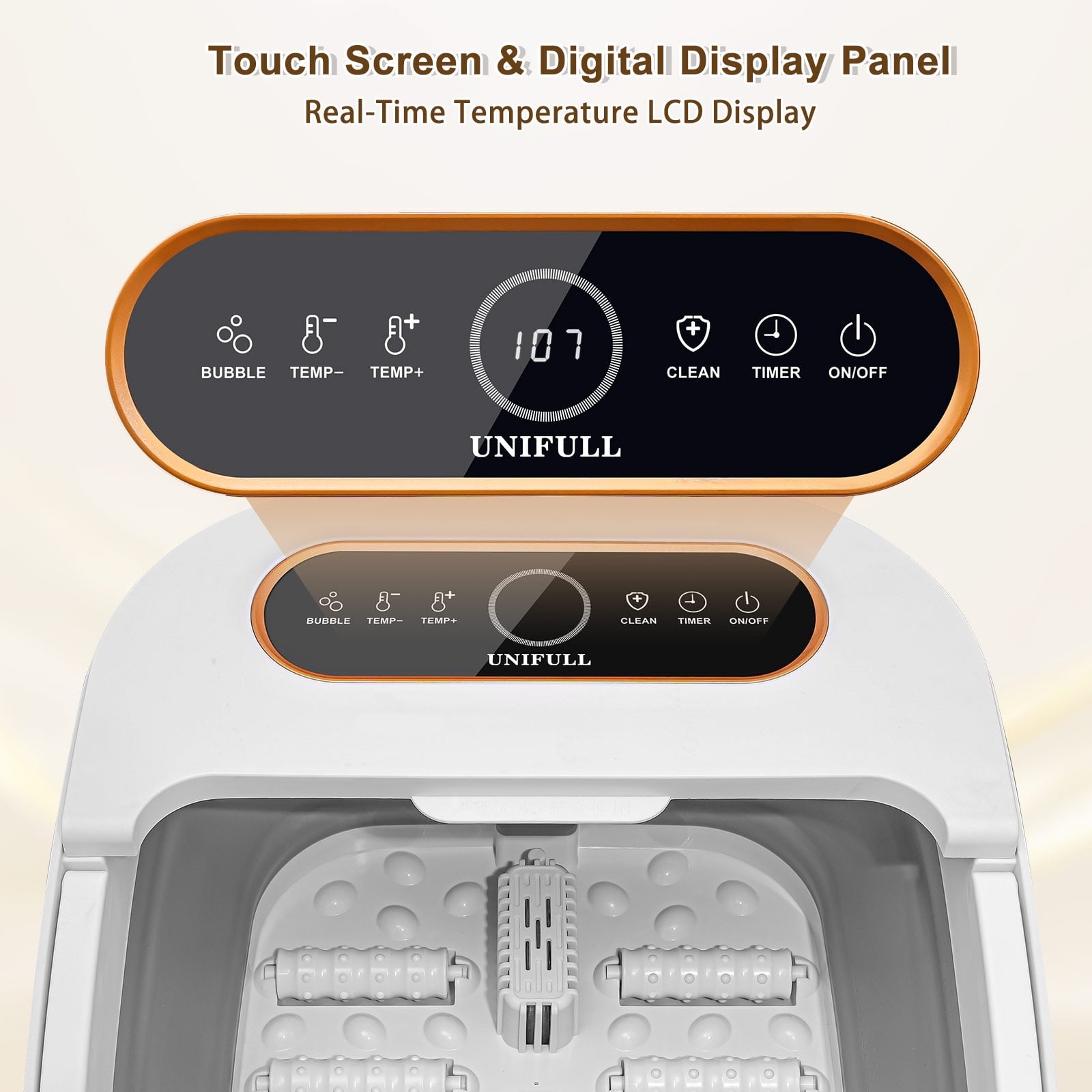Bath with Heat and Massage Rollers, Touch Screen, Bubble, Pedicure Kit, Temperature Control - Image 5