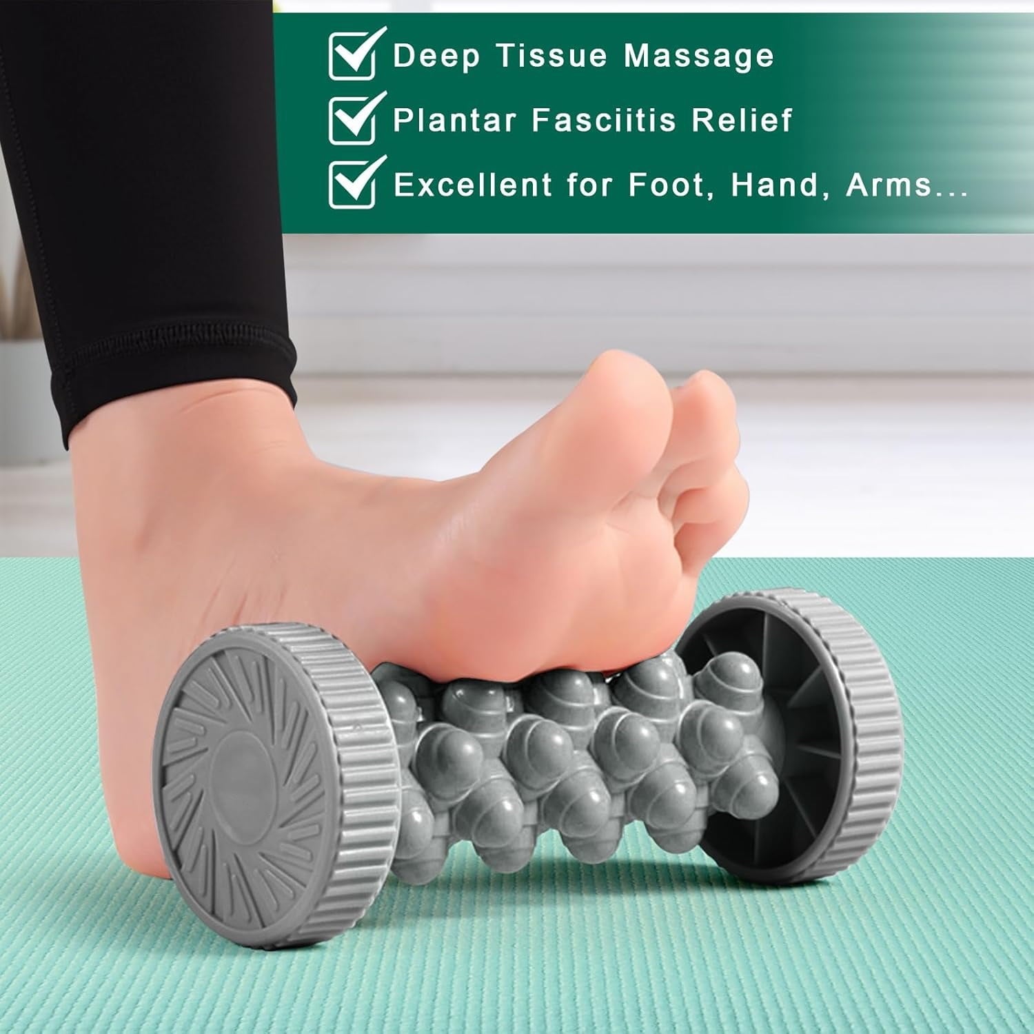 Roller for Plantar Fasciitis Relief & Pain, Manual Deep Tissue Massage Roller for Arch, Heel, Calf Muscle Recovery, A... - Image 2