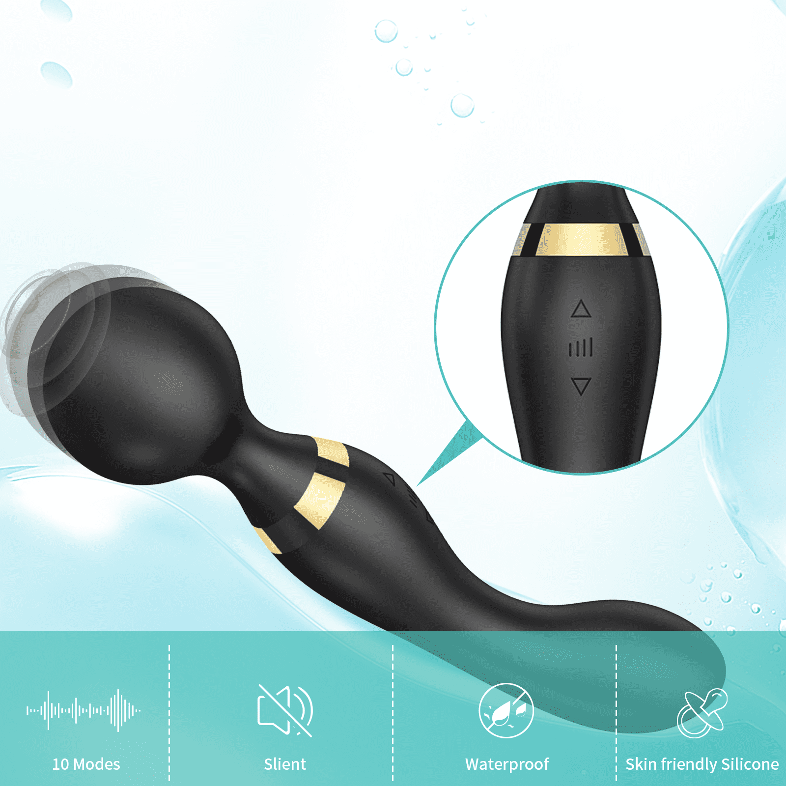 Electric Persal Massager Wand Rechargeable&Waterproof Deep Tissue Neck Back Massager for Shoulder, Leg, Calf, Foot, M... - Image 3