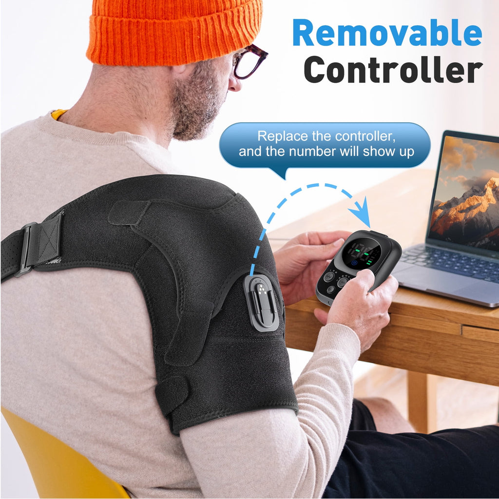 with Massage,Heated Brace for Men Women,Cordless Massager with App Remote Control,Heated Wrap with 6 Heat & 3 Vibrati... - Image 3