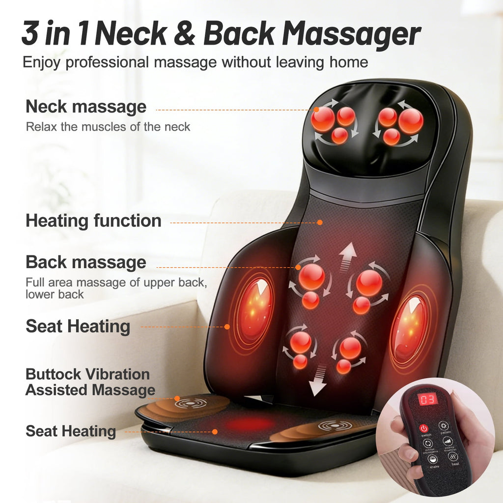 Massage Pad with Foot & Calf Massager, 3D Kneading, Heat & Vibration, Detachable & Foldable for Home Office Use - Per... - Image 2