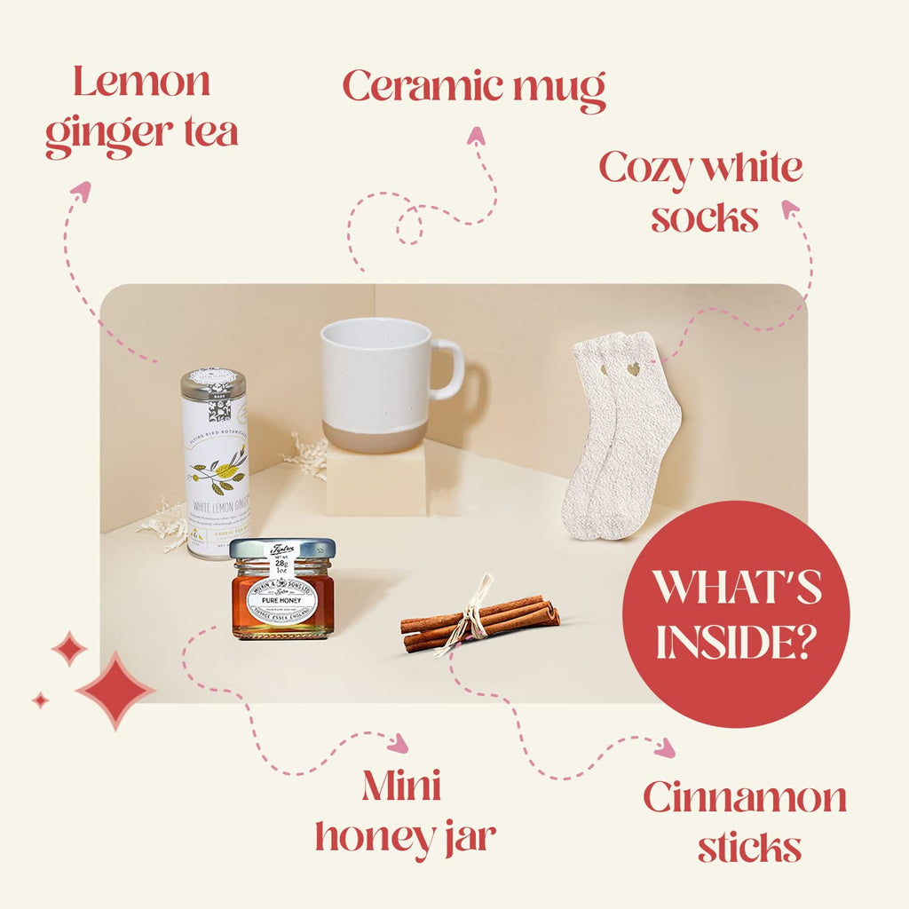 Self-Care Gift Box, Cozy Set with Fluffy Socks, Ceramic Mug, Chai Tea, and Honey, Ideal Spa Gifts for Her , Unique an... - Image 6