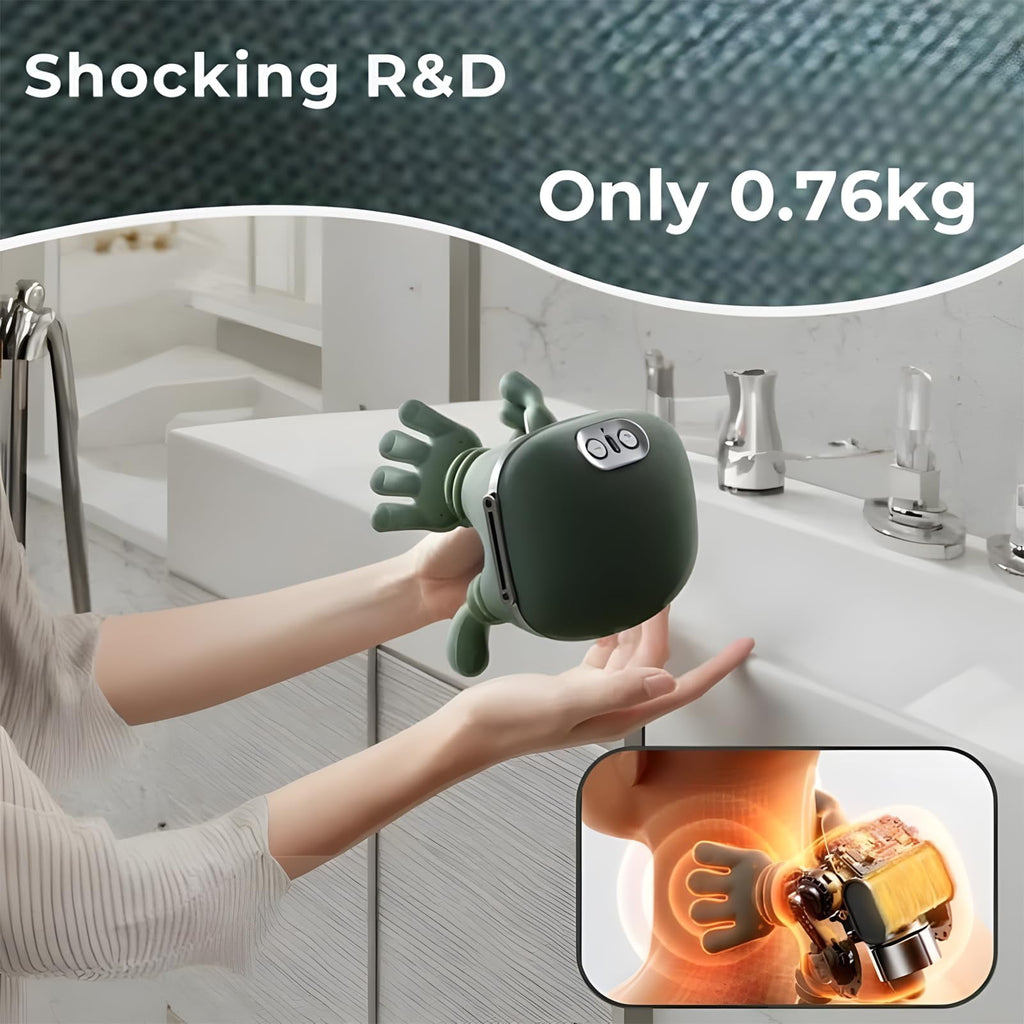 and Shoulder Massager with Heat - 4D Shiatsu Kneading Massage for Back Pain Relief, Portable Electric Massager (Green) - Image 6