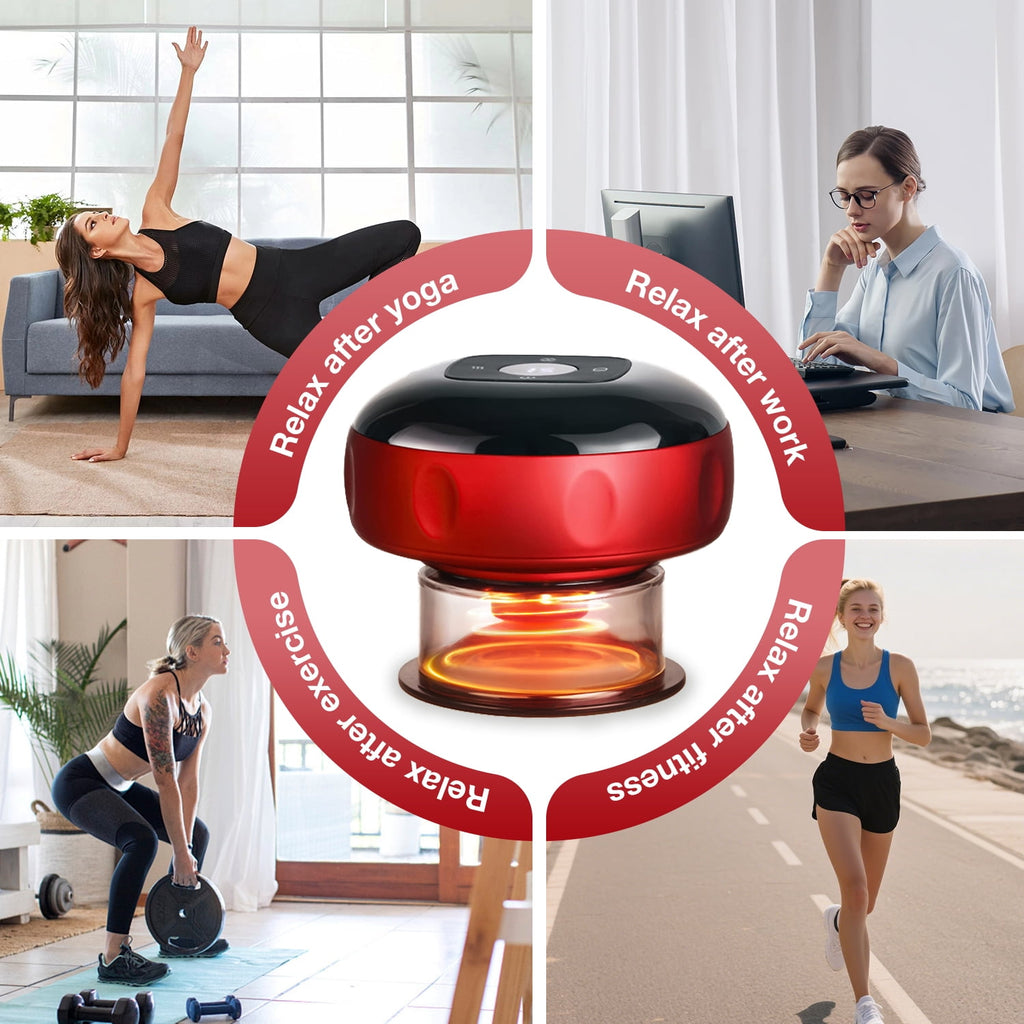 5-in-1 Electric Cupping Massager Kit 12-Level Temperature & Suction Control for Muscle Relaxation, Includes 2 Replace... - Image 6
