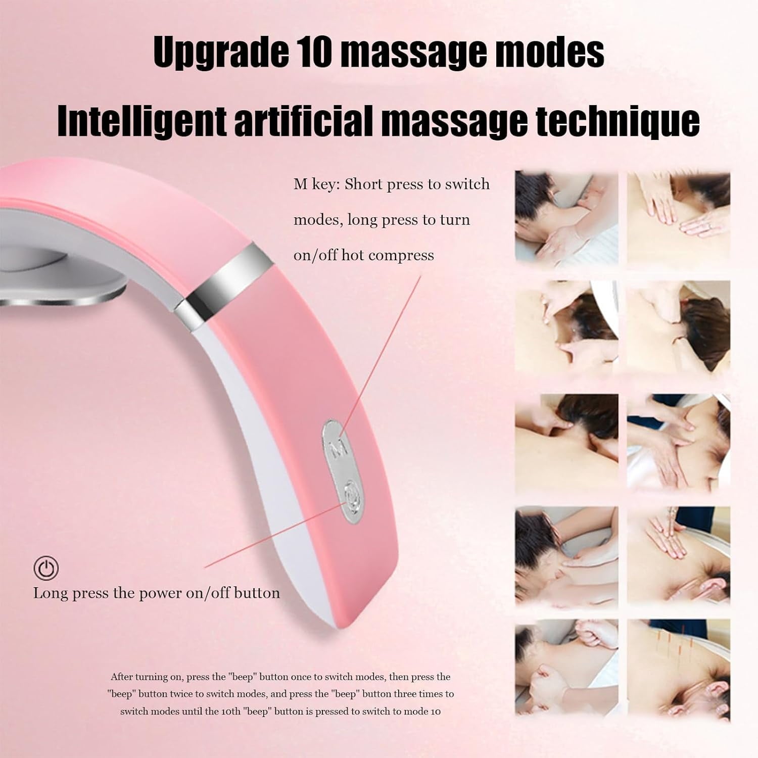 with Heat & 16 Intensity Levels, Ergonomic Wearable for Muscle Relaxation, Home/Office/Travel Device (1pcs White) - Image 4