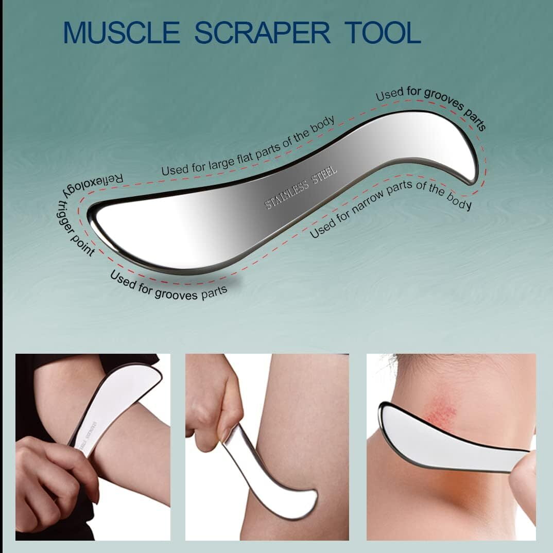 3 in 1 Stainless Steel Muscle Scraper Tools Set,Scraping Massage Tools for Physical Therapy,Derma Edge Massage Tool &... - Image 5
