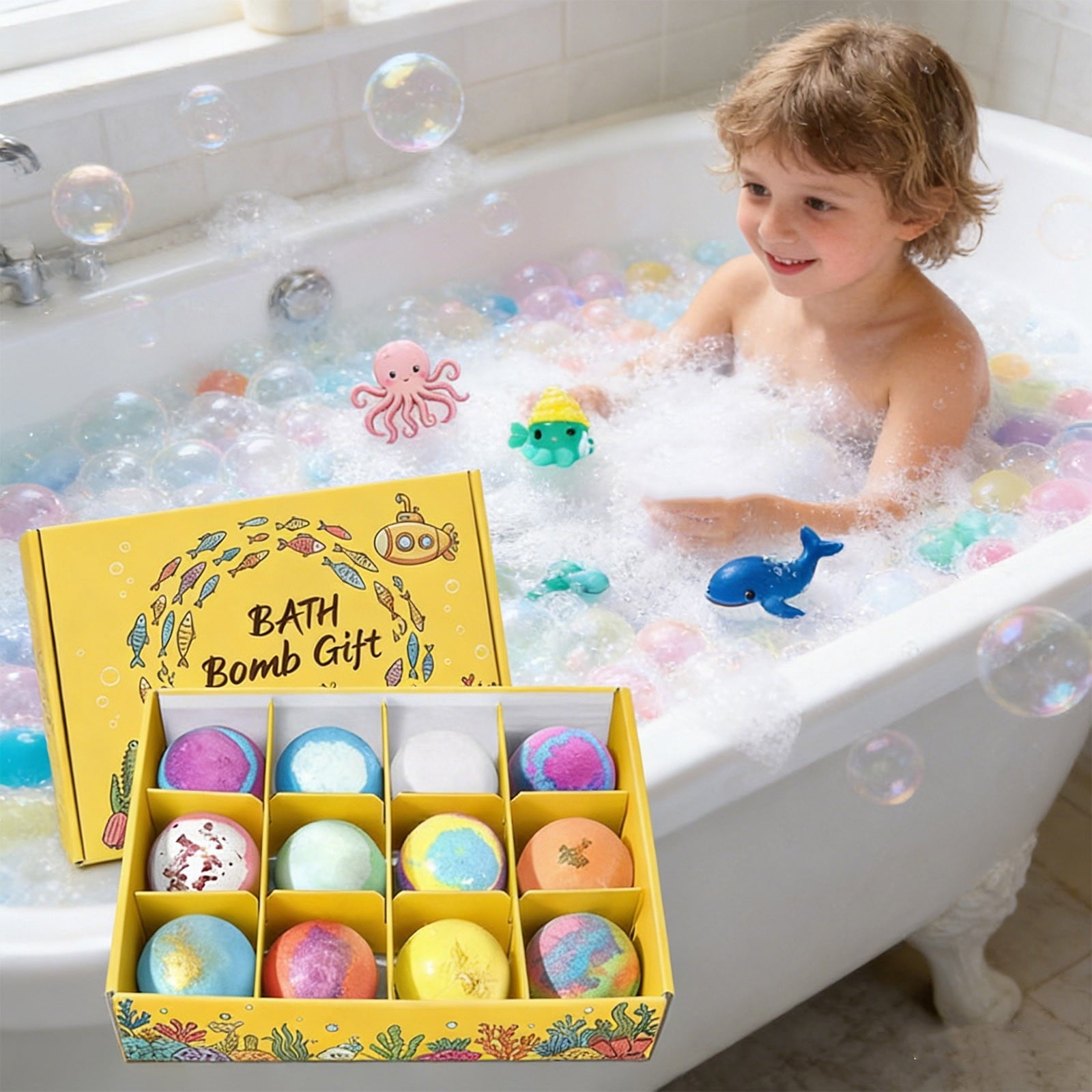 Bombs Set With Surprise Sea Animal Figurines Rich Fizzing Bubbles For Daily Home Spa Relaxation And Gifting - Image 4
