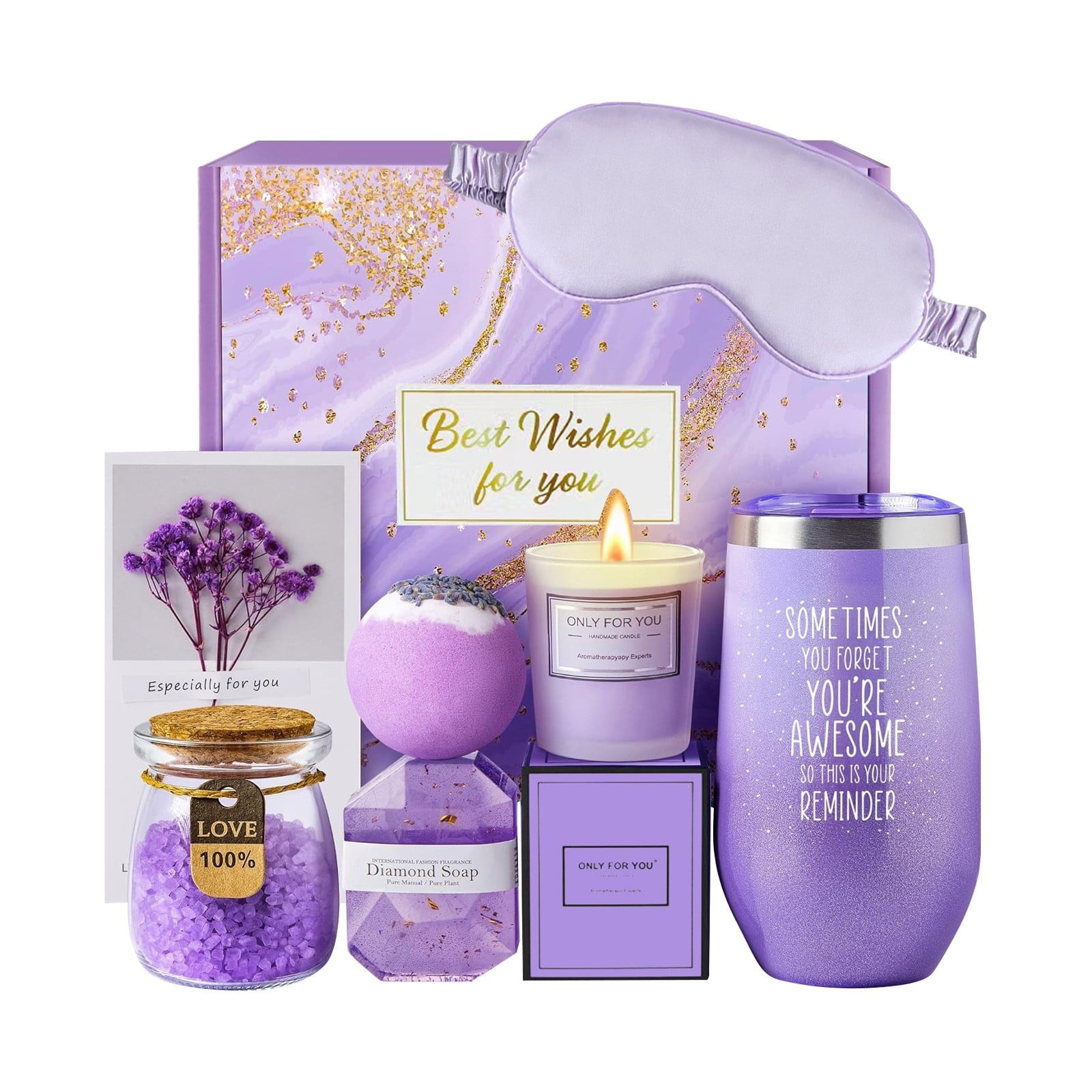 Gifts, Gift Baskets for Women, Spa Gift Set, Relaxation Gifts for Women, Birth Gifts for Women, Tumbler, Scented Cand... - Image 2