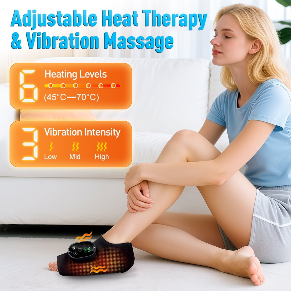 Heating Pads with Massage ,Foot , Wrap Warmer- 6 Levels Heat & 3 Vibration,Adjustable Timer, Black - Image 2