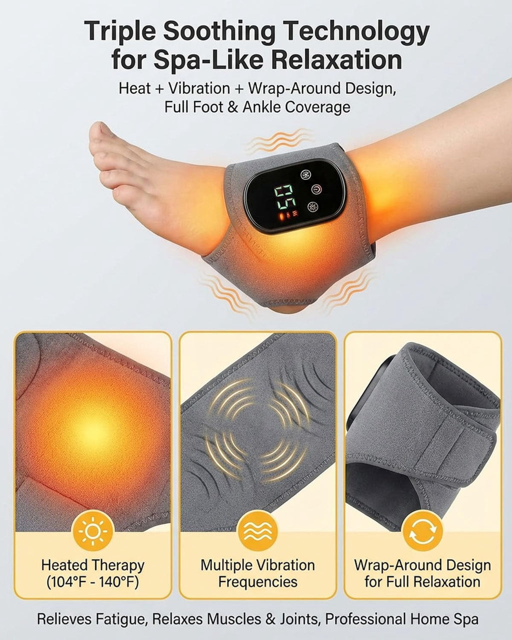 Therapy Foot r,Ankle Renew Spa Bath Cordless Electric Heated with 5 Heat & 3 Vibration for Pain Relief Relaxation Neu... - Image 3