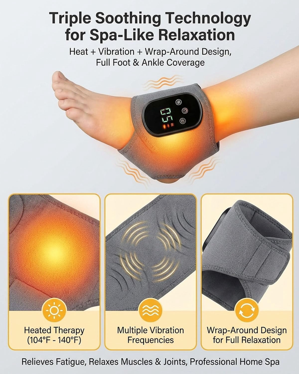 Therapy Foot r,Ankle Renew Spa Bath Cordless Electric Heated with 5 Heat & 3 Vibration for Pain Relief Relaxation Neu... - Image 3