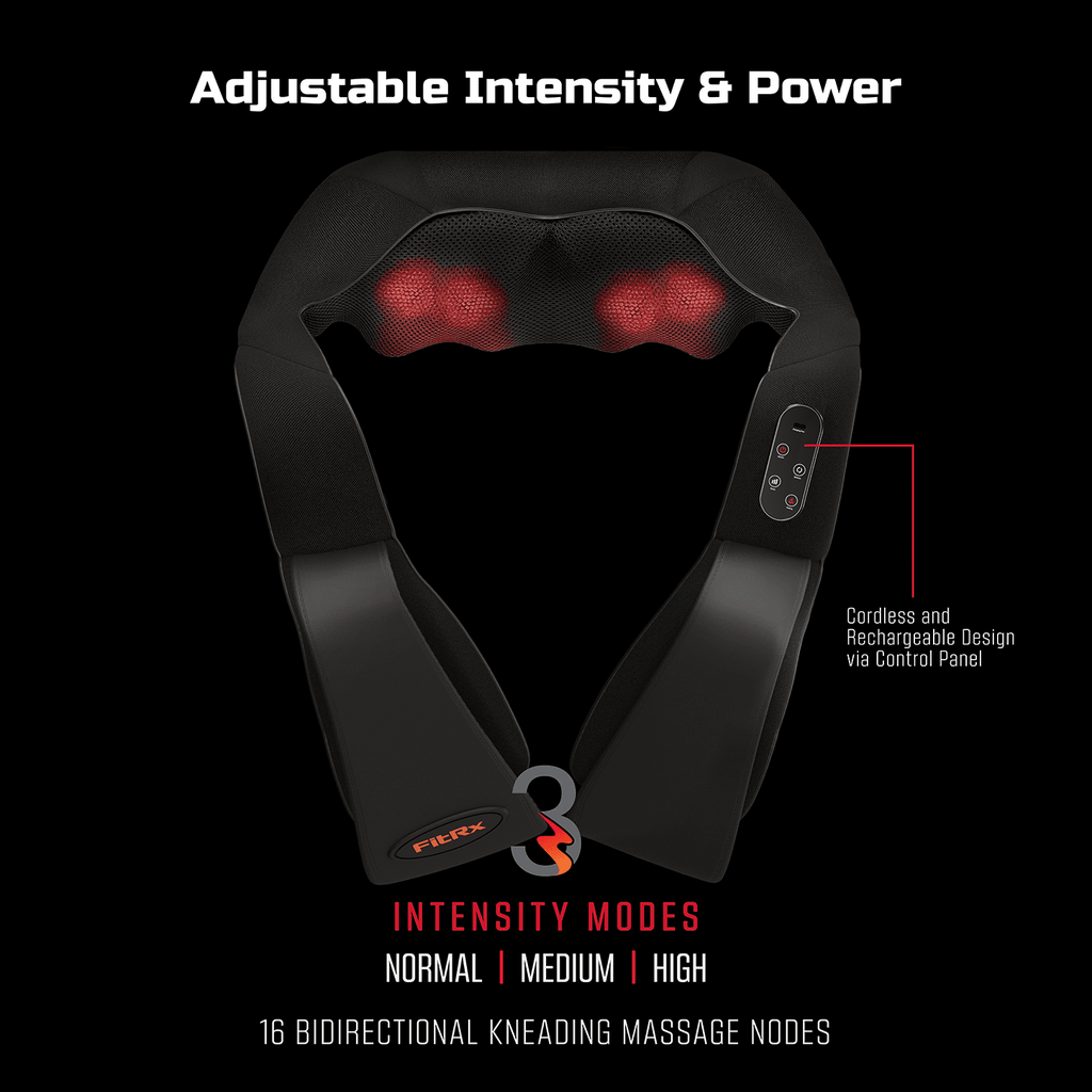 Shoulder, Back, and Neck Massager with Heat, USB-Rechargeable, Black - Image 2