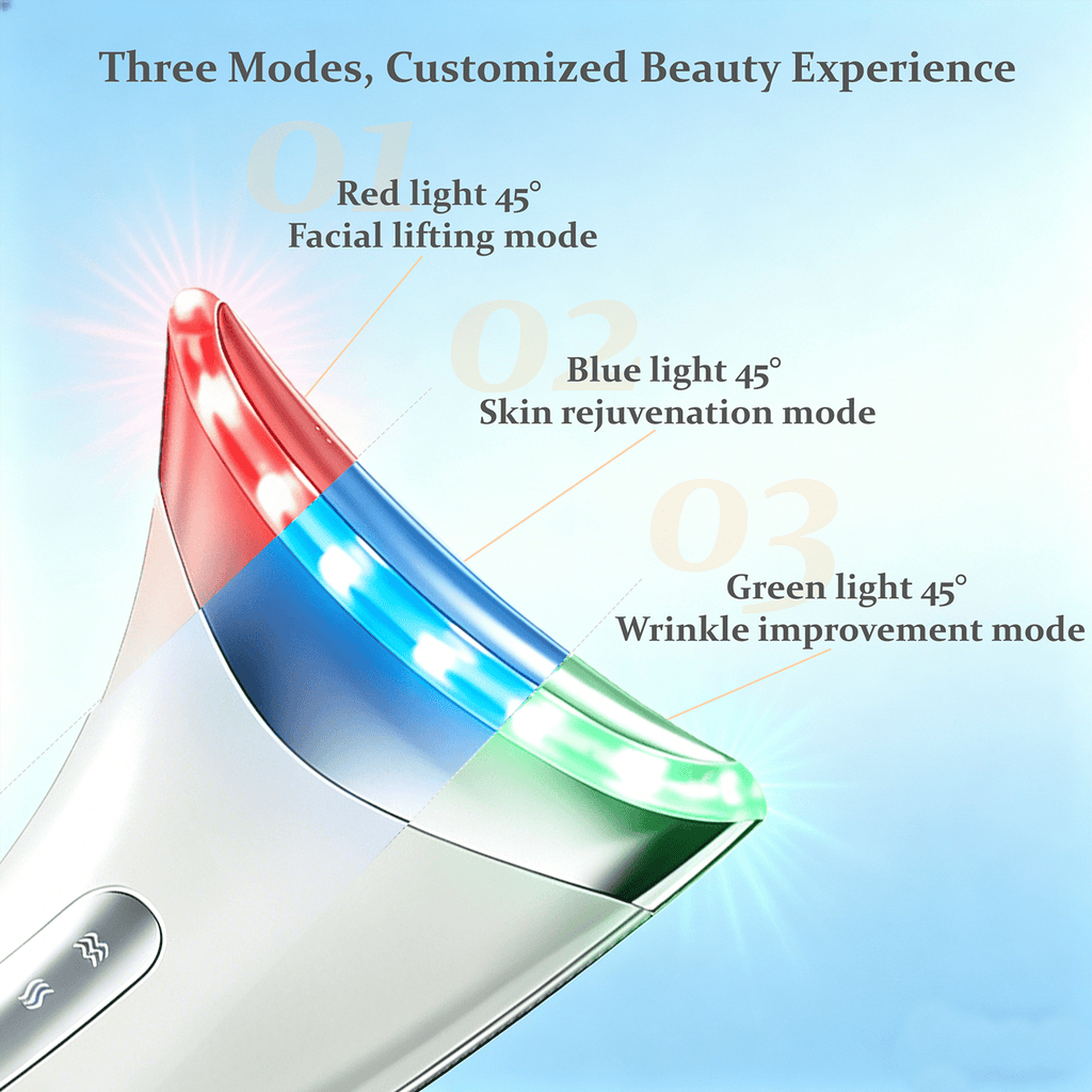 3 Color Red Light Face & Neck Massager, Adjustable Vibration & Thermal Function Neck Firming Device, Portable Skincar... - Image 6