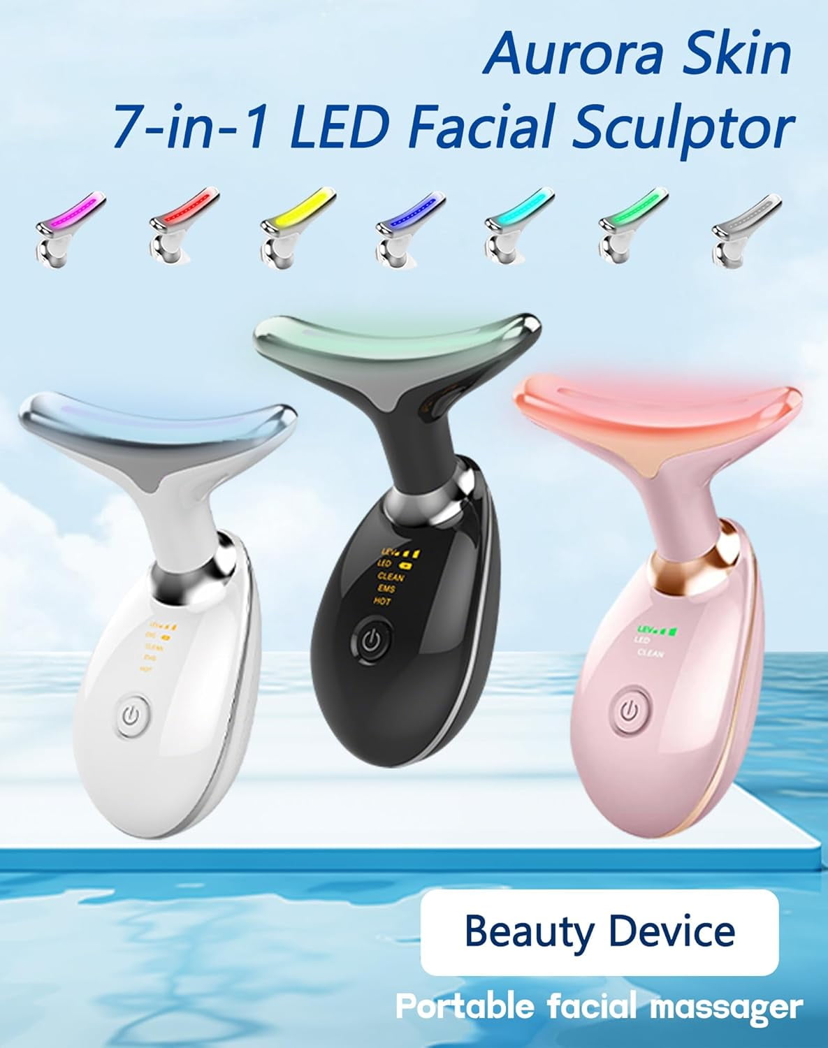 7-in-1 LED Facial Sculptor, 2026 New Facial Sculptor for Face and Neck, Portable Beauty Care Tools, Facial Massager f... - Image 3