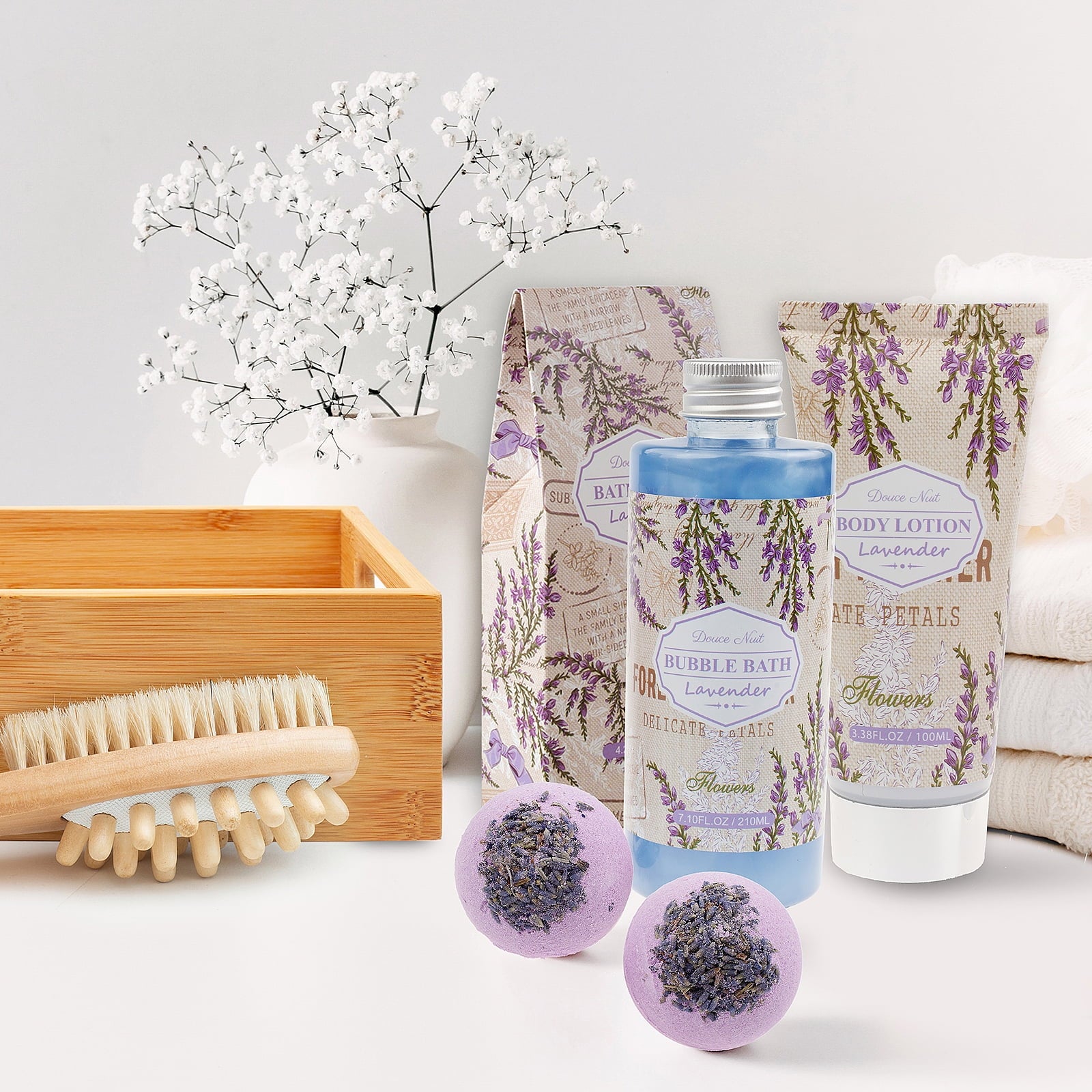 Gifts Baskets in Lavender Essential - Christmas Birth Gifts for Women -18pc Bath Body At Home Spa Relaxing Self Care ... - Image 5