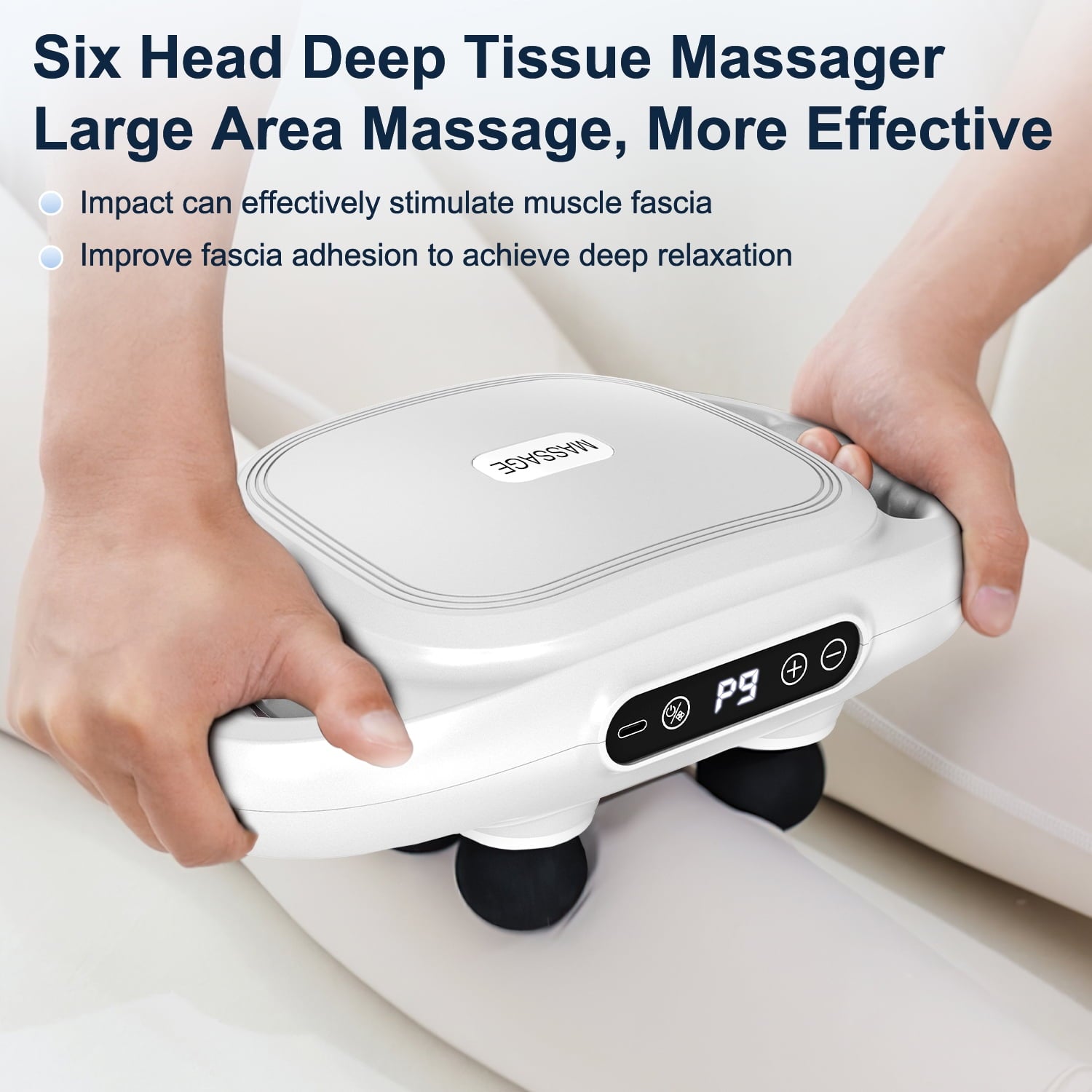 6 Heads Deep Tissue r, Portable Muscle for Back Neck Muscle Relieve, 9 Levels Speed Modes, Digital Display 6 Heads Li... - Image 3