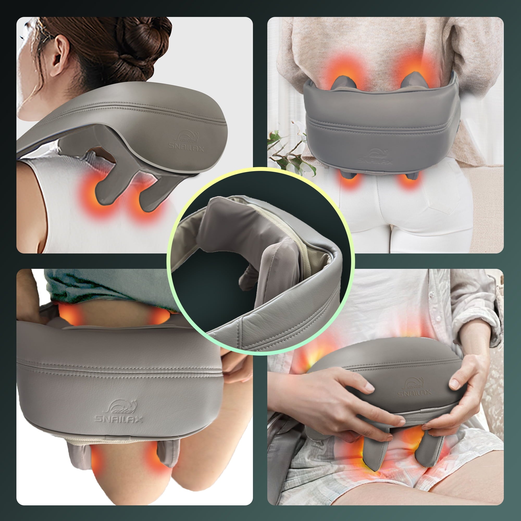 Neck Back Massager with Heat for Pain Relief Deep Tissue, Gray, Gifts - Image 6