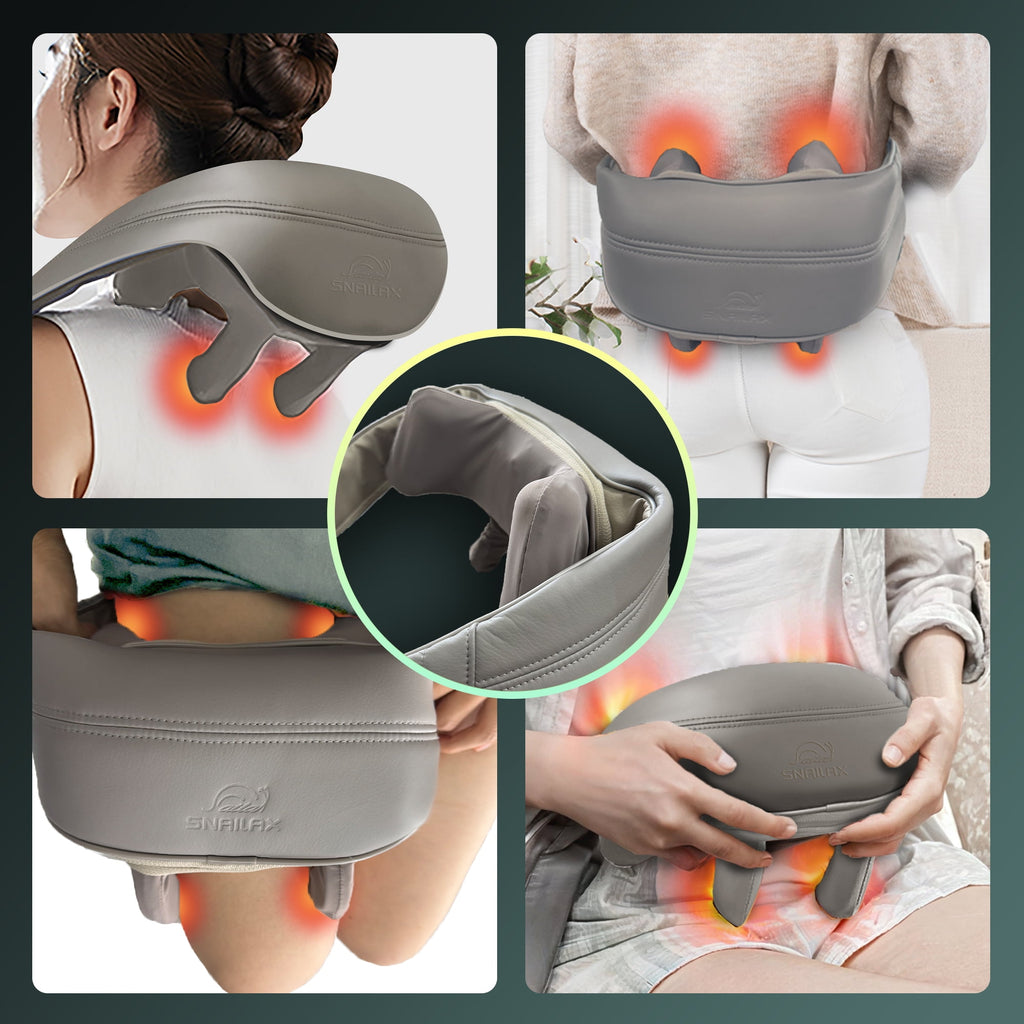 Neck Back Massager with Heat for Pain Relief Deep Tissue, Gray, Gifts - Image 6
