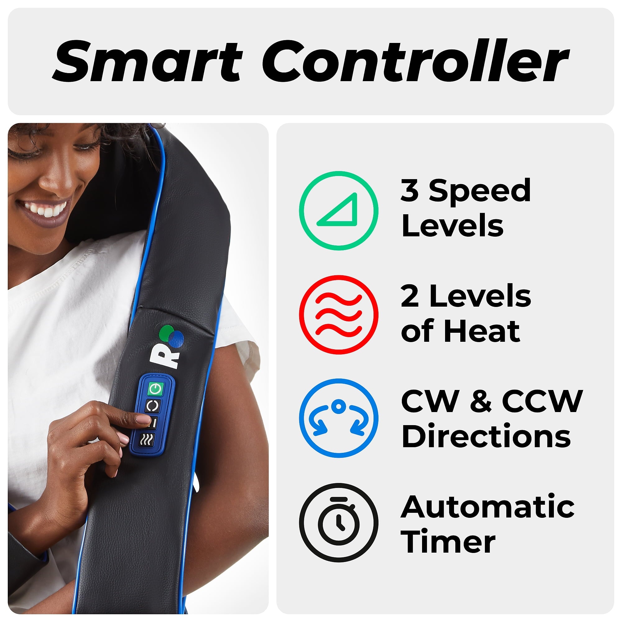 Electric Shiatsu Back and Neck Massager with Heat for Pain Relief - Image 4