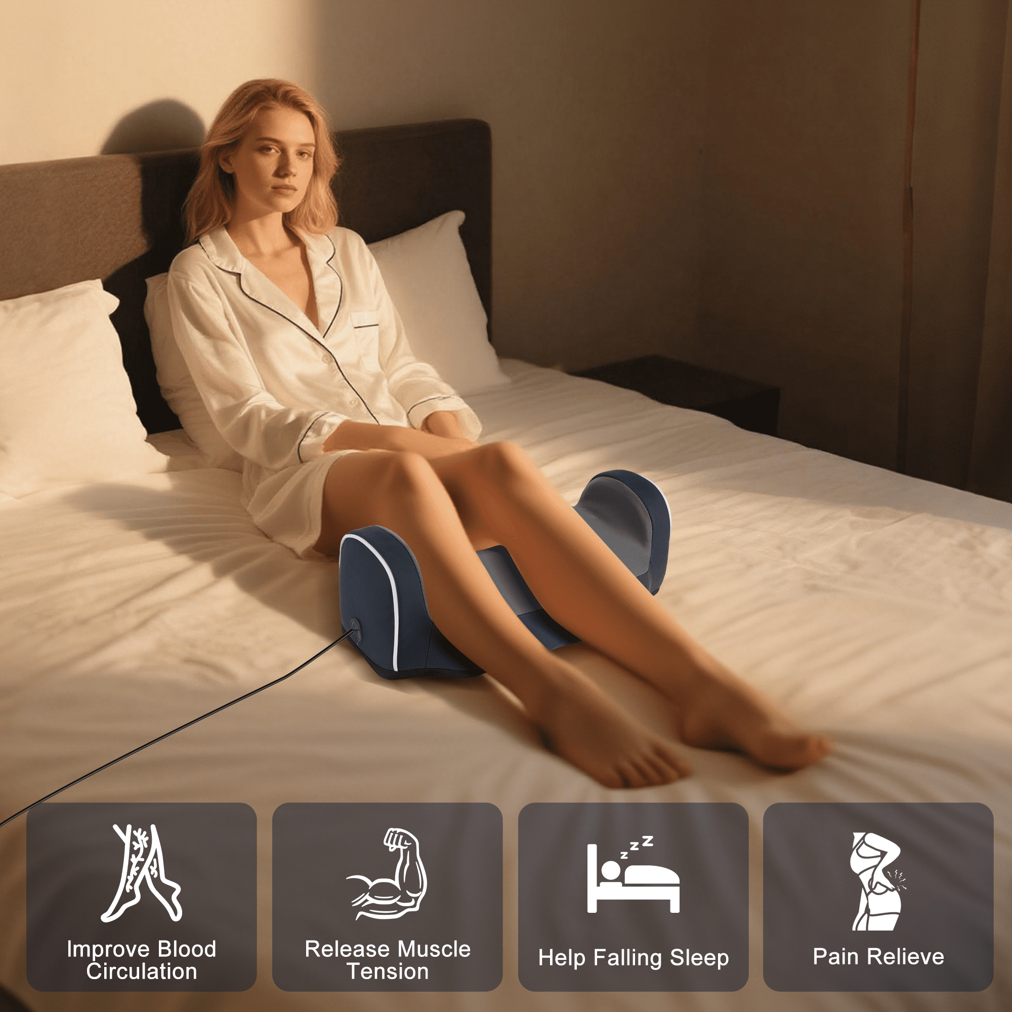 Electric Shiatsu Foot Calf Massager with Heated Kneading Rolling Relaxation Leg Arm Massage Acupuncture Points Multip... - Image 6