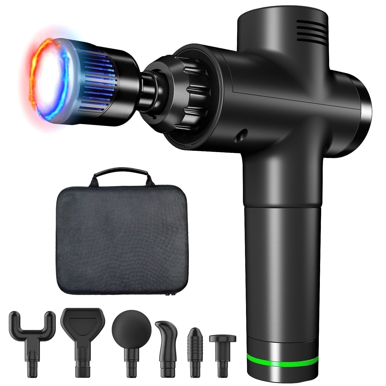 Heat and Cool Muscle r for Back Pain Relief, Hot Cold Percussion r, Muscle r for Athletes, Quiet Travel r with 7 Repl...