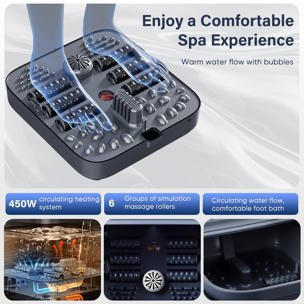 Spa Massager with Heat & Massage Rollers,Temp Control,Bubble,Touch Screen,Remote Control - Image 5