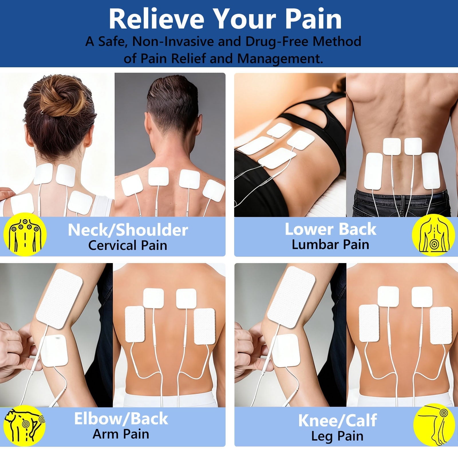 Muscle Stimulator, Dual Channel with 10 Reusable Electrode Pads 36 Modes for Back Neck Pain Muscle Therapy Pain Manag... - Image 6