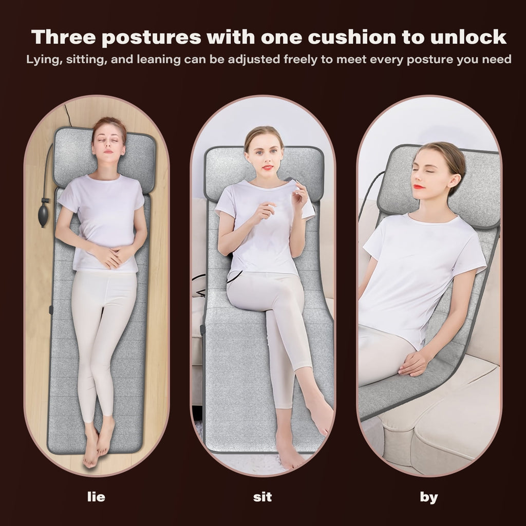 Massager Mat with Heat & Movable Shiatsu Neck Back Massager Pillow, 9 Vibration Motors & Back Heating Pad, Massager f... - Image 4