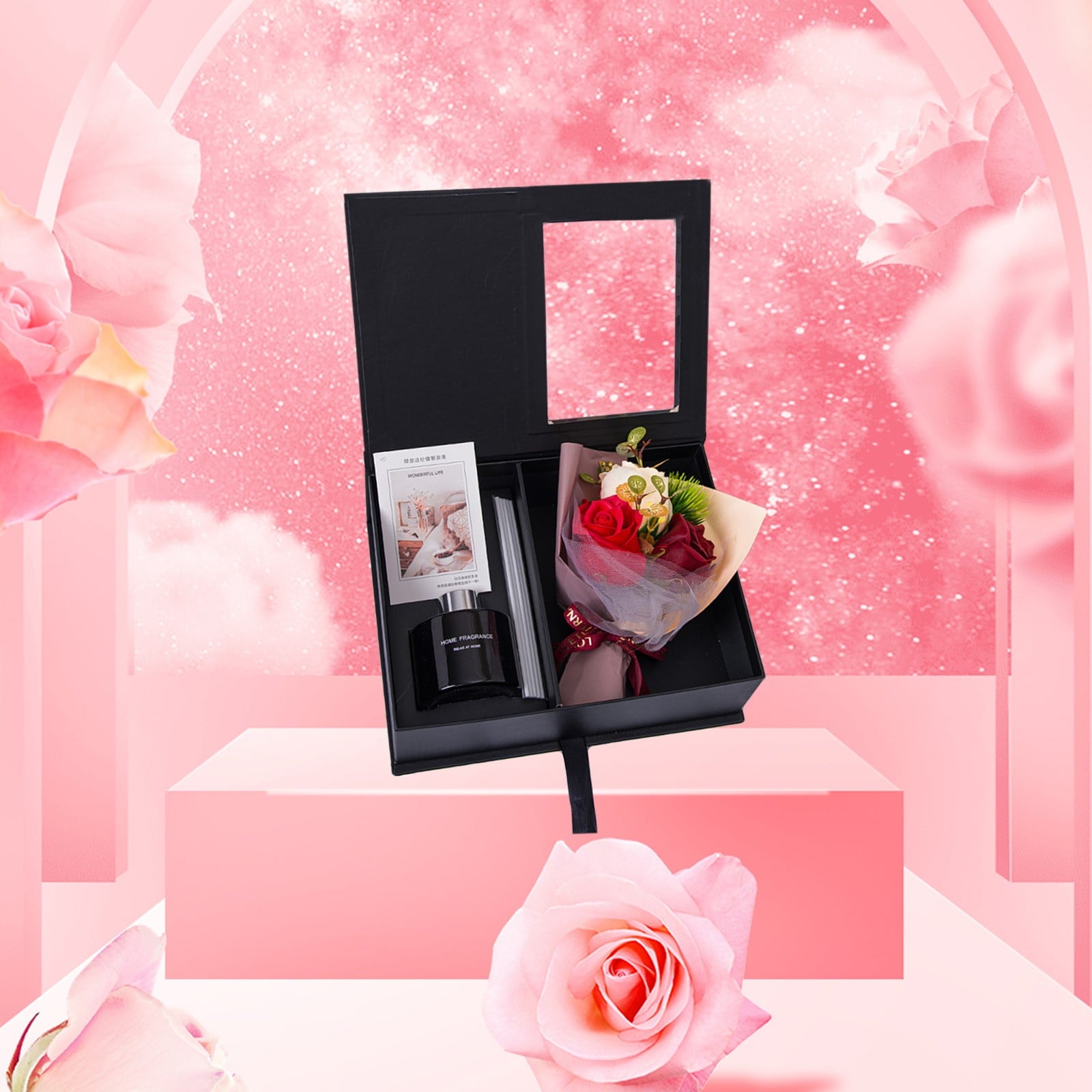 Basket Set Relaxing s for Women Aromatherapy Rose Box Appreciation Christmas Birthday Set for Wife Sister Friend 120ml - Image 6