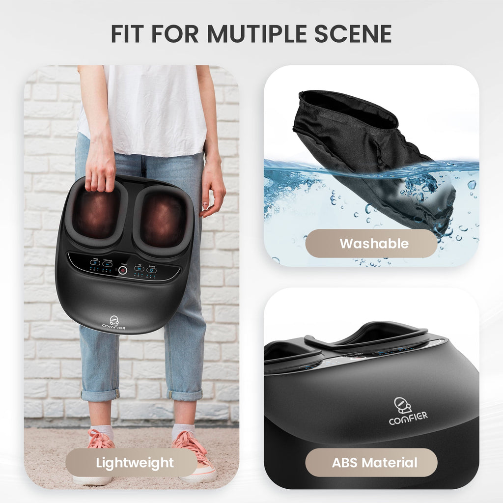 with Heat, Shiatsu Massage Machine with Remote for Plantar Fasciitis, Neuropathy, Circulation, Max Size 13, Black, Gifts - Image 5