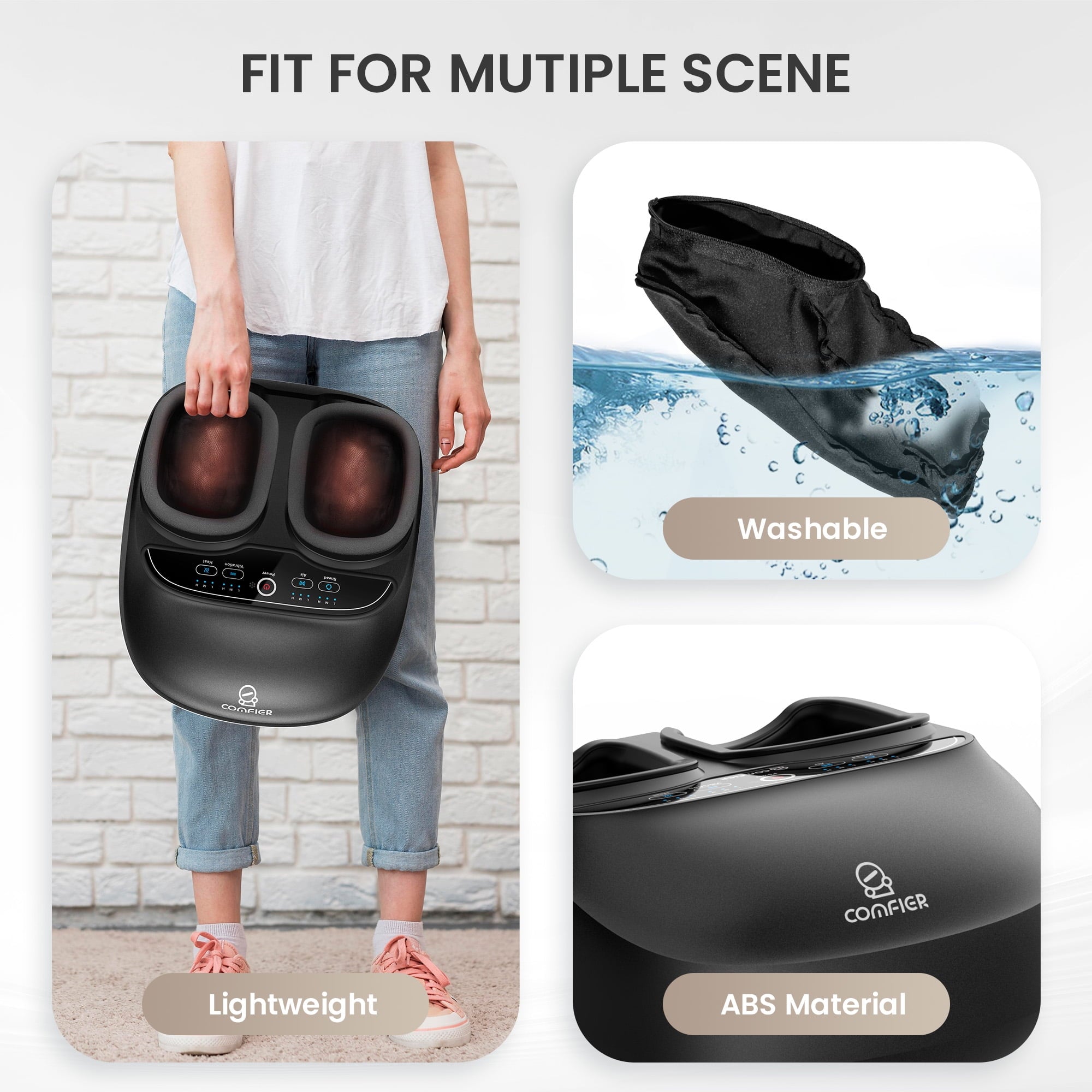 with Heat, Shiatsu Massage Machine with Remote for Plantar Fasciitis, Neuropathy, Circulation, Max Size 13, Black, Gifts - Image 5