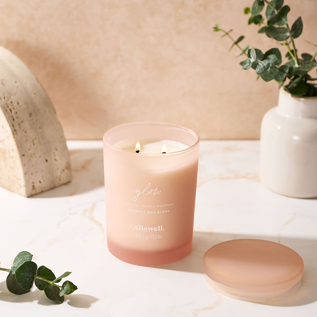 ( + Pear + Coconut) Scented 2-Wick Spa Jar Candle 15oz. - Image 3