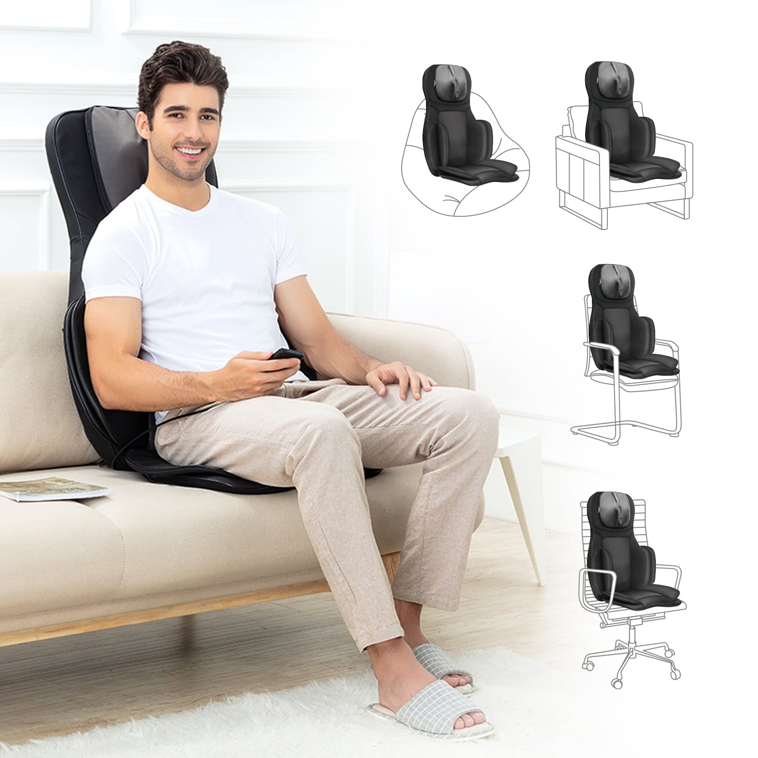 with Heat & Deep Kneading, Adjustable Seat Massage Cushion for Neck & , Gifts - Image 6
