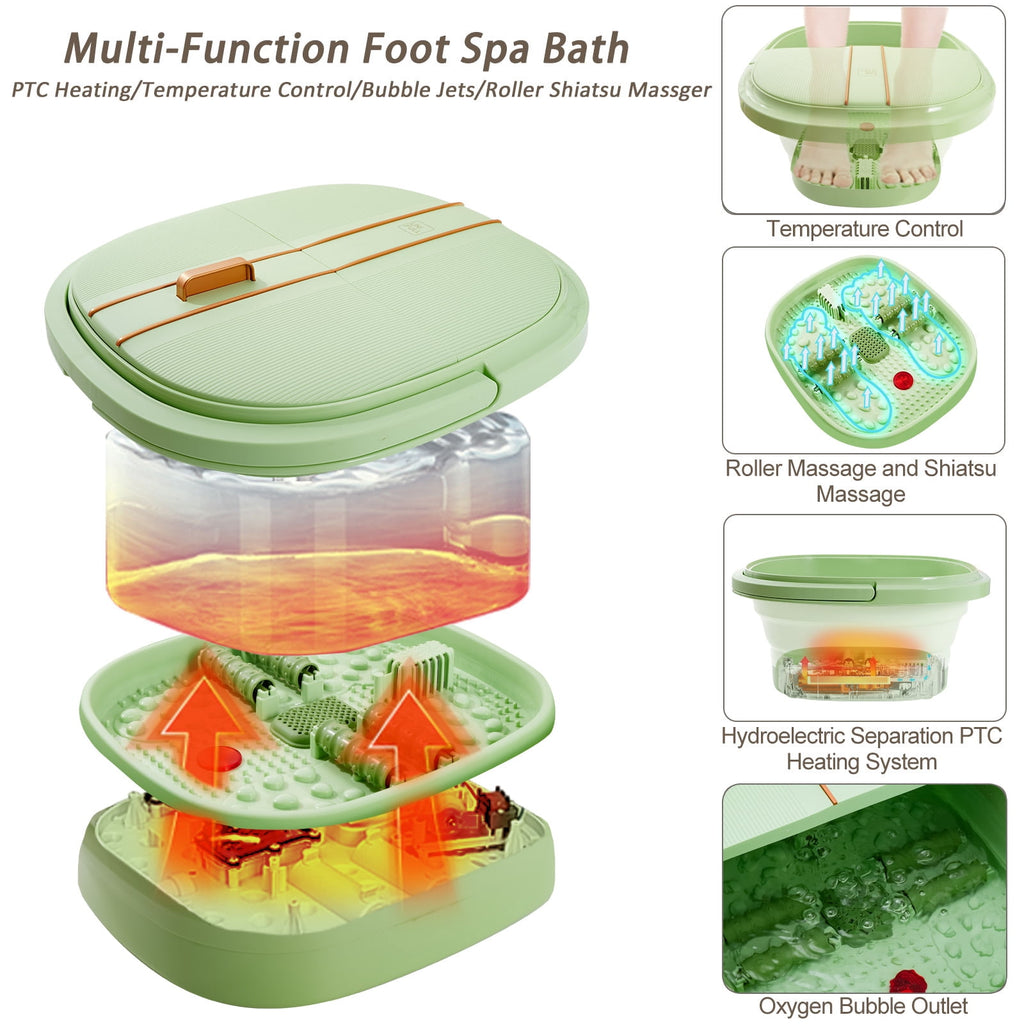 Bath with Heat and Temperature Control, Massager Roller, Bubble, Remote Control, Pedicure Kit, Red Light, Large Heati... - Image 6
