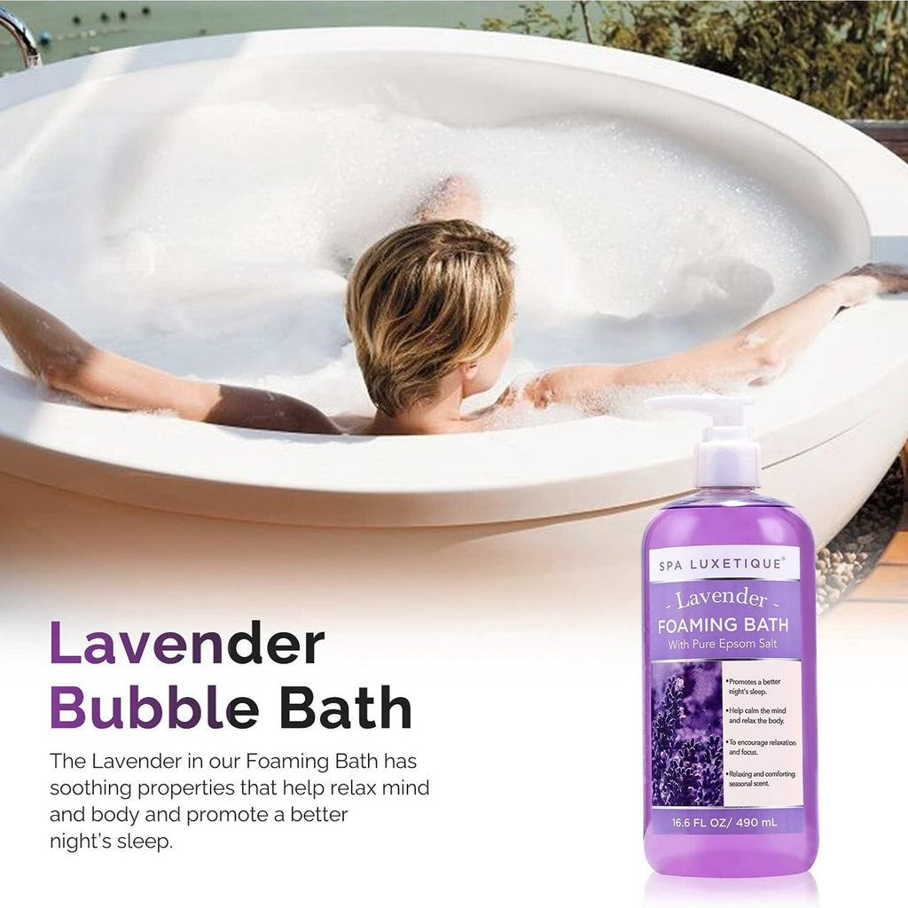 with Pure Epsom Salt - Chamomile Rose Lavender Set, Relaxing Holiday Birthady Gifts for Her, 3 Pack 49.8 fl oz - Image 2