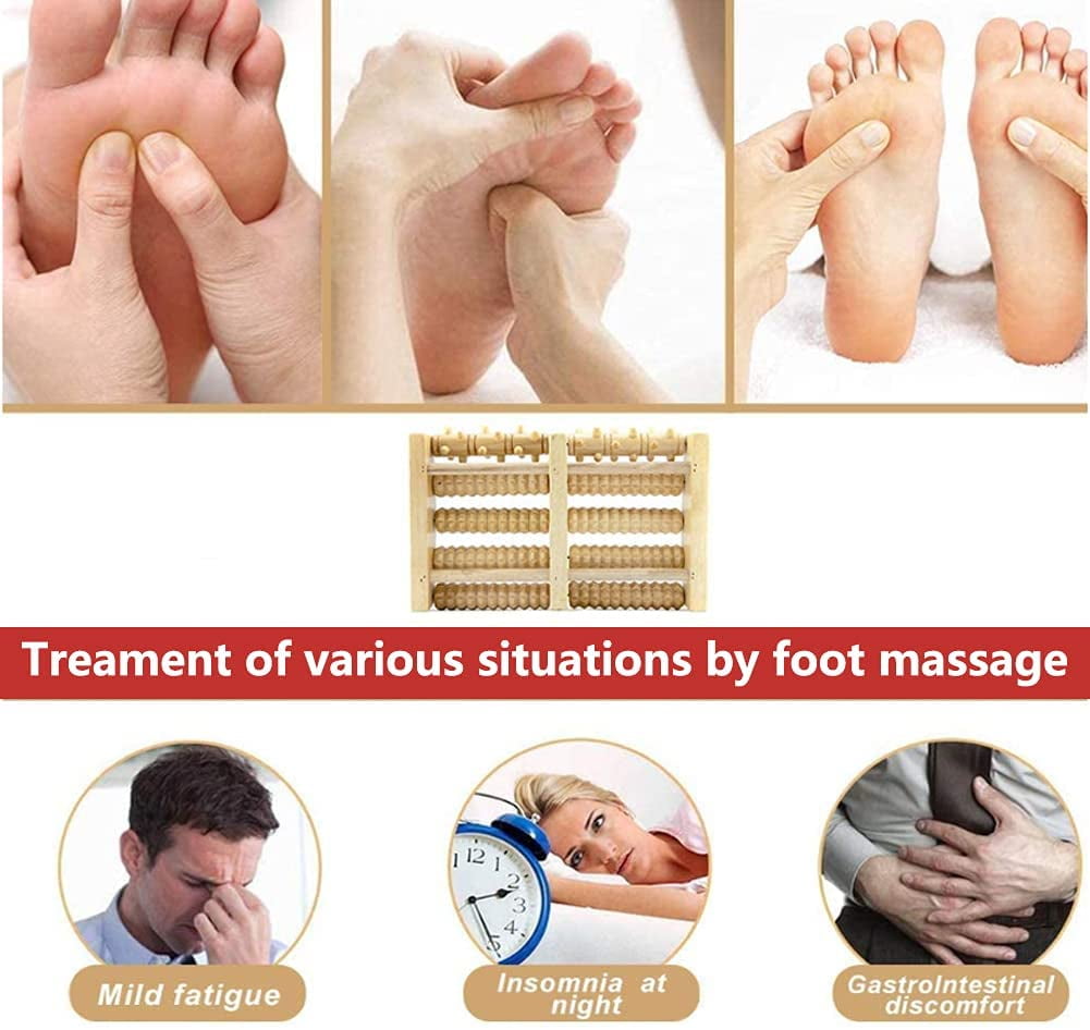 Premium Dual Foot Massager Roller, 10 Rollers, Pure Natural Wooden Foot Massager Roller for Plantar Fasciitis, Heel, ... - Image 5