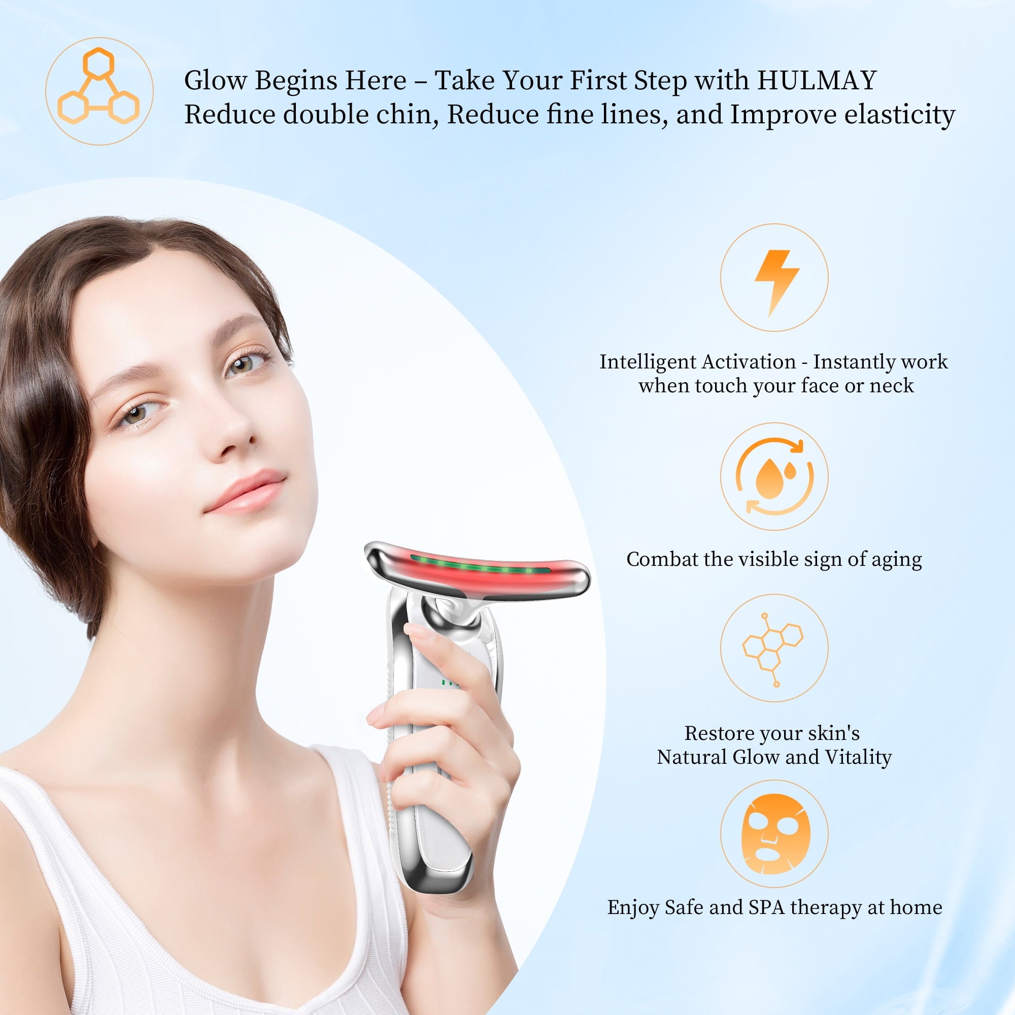 Red Light Therapy, Sculpting Tool, 3 Modes and Vibration Facial for Double Chin Wrinkle, Daily Home Use - Image 5