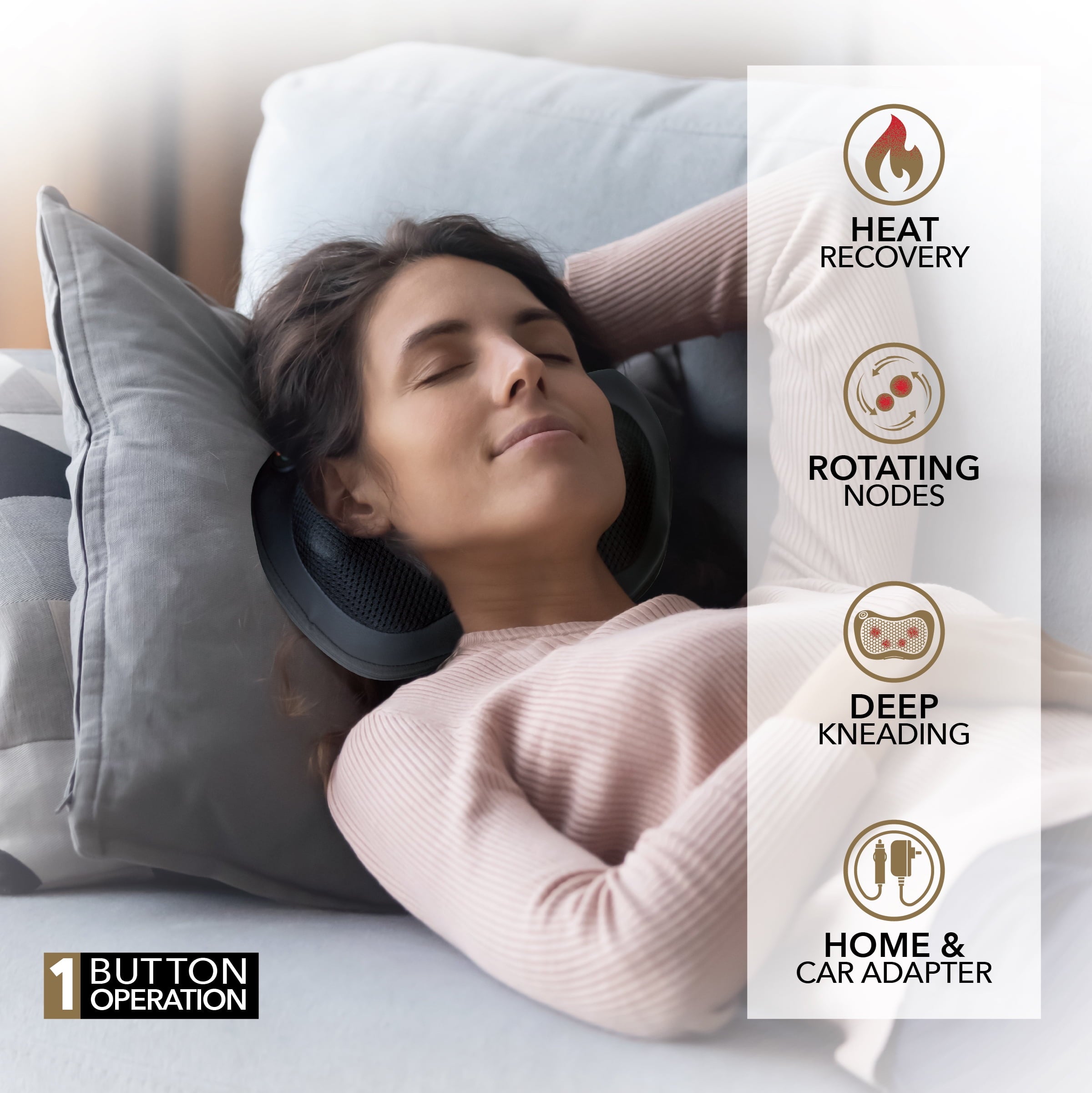 Massager for Neck, Shoulder, and Back with InfraRed Heat, Black - Image 3