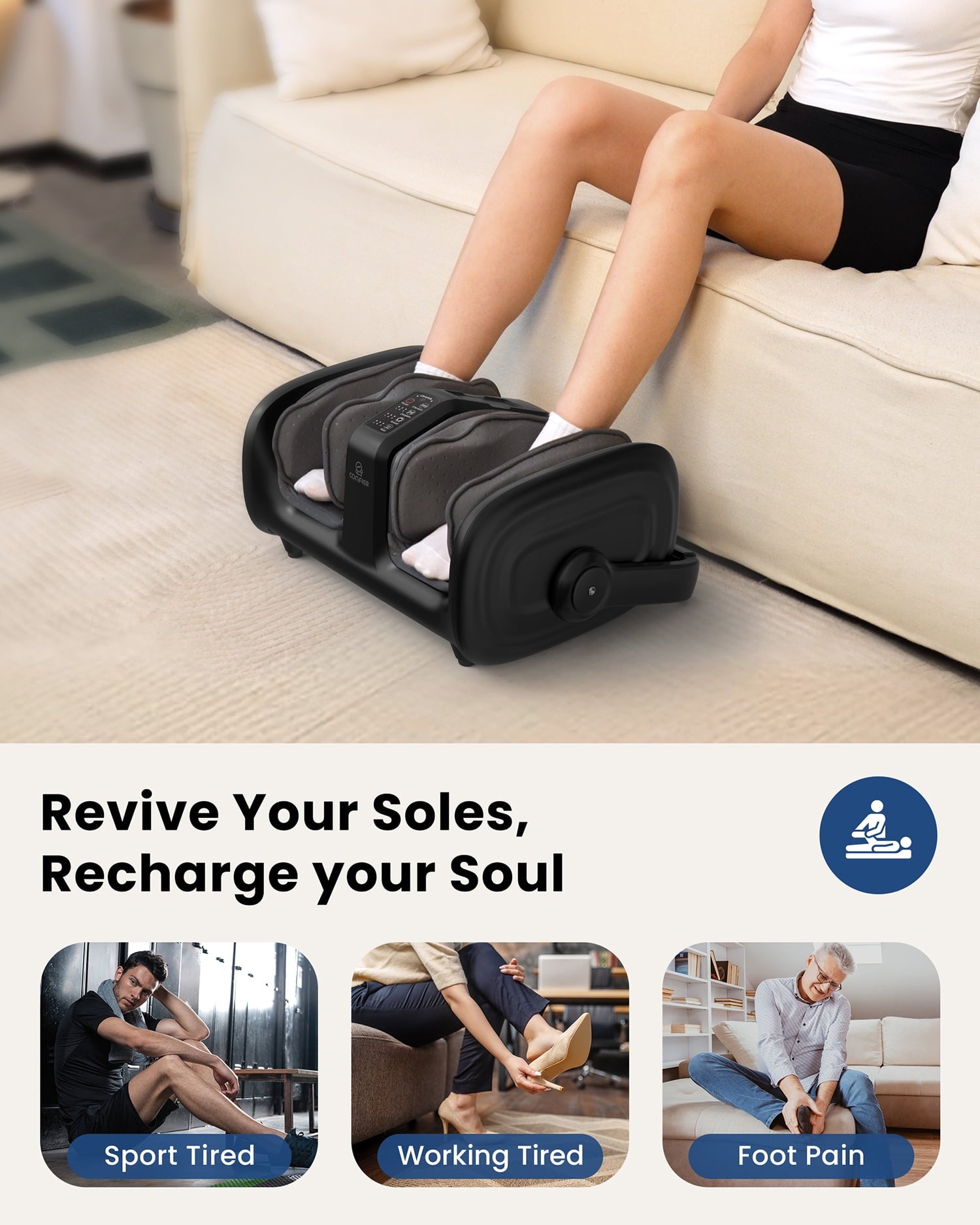 with Heat, 3 in 1 Feet Massage Machine for Neuropathy Plantar Fasciitis Circulation, Gifts - Image 5